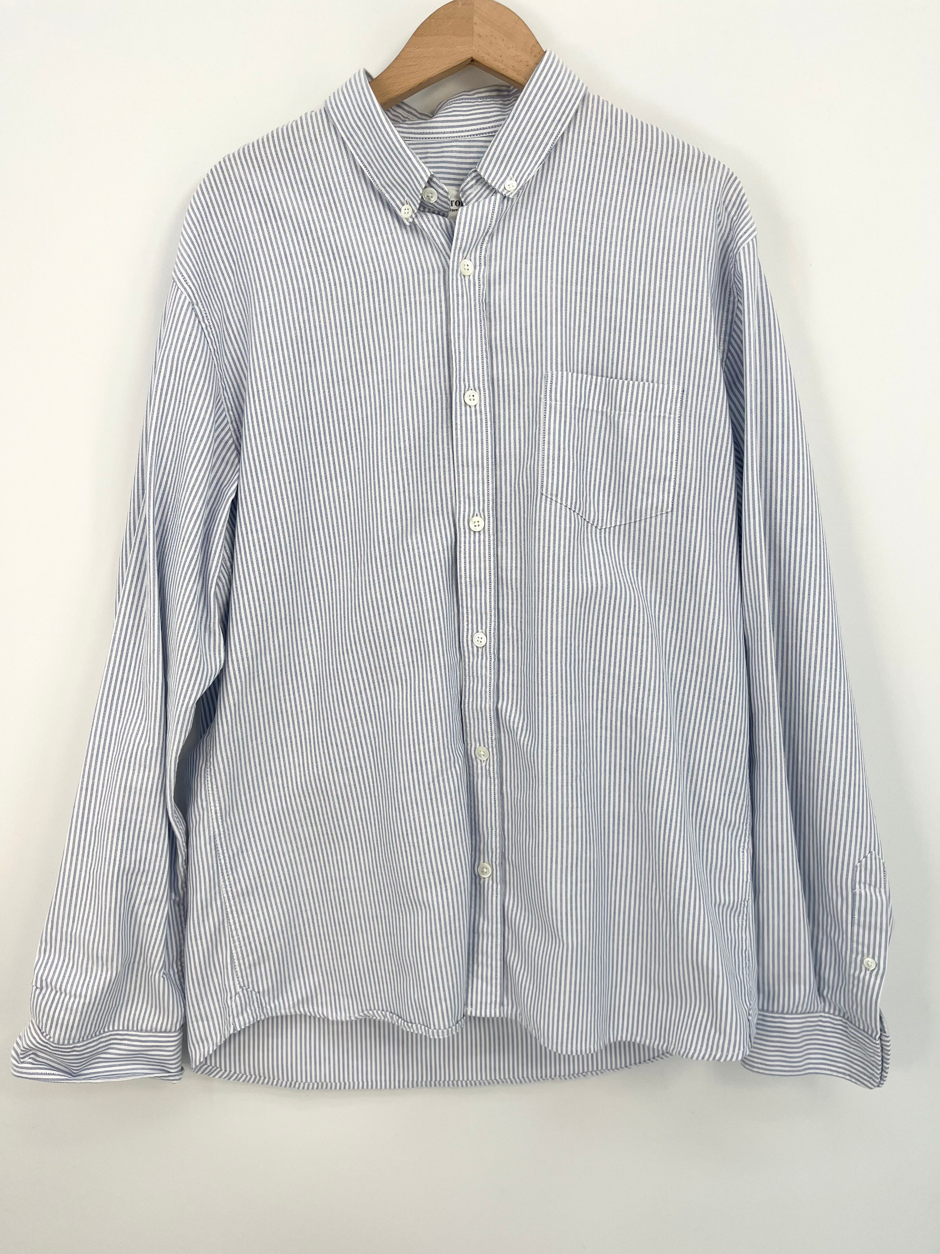 Octobre - Chemise bleu ciel rayée 100% coton T.L