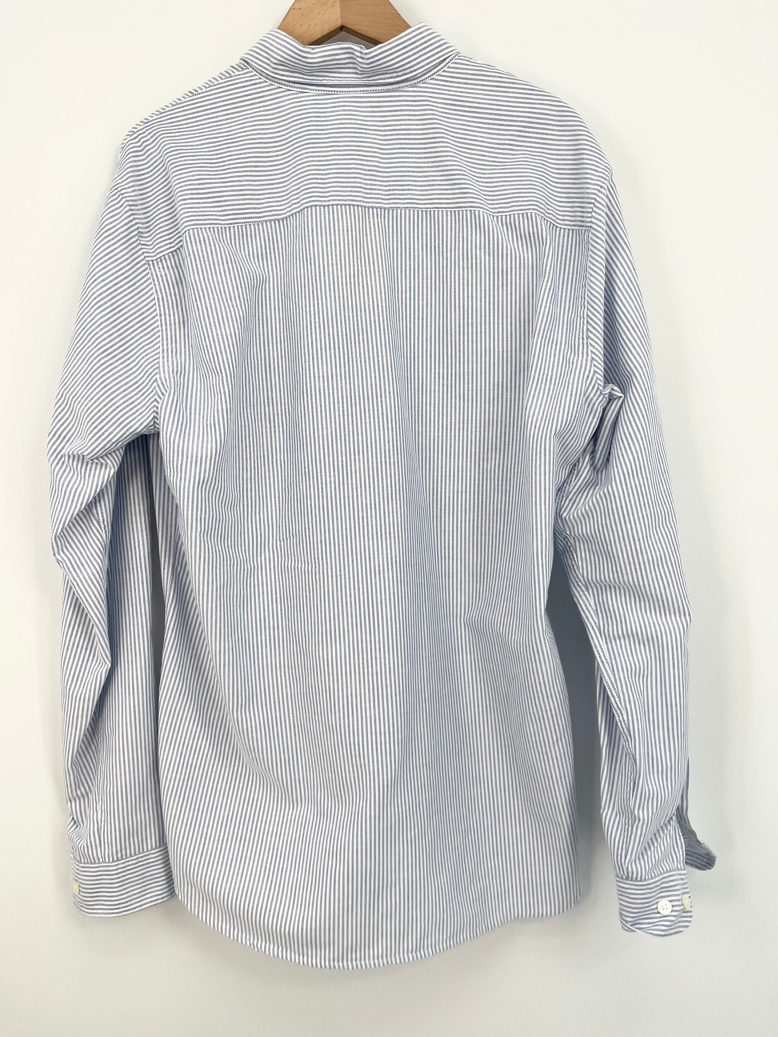 Octobre - Chemise bleu ciel rayée 100% coton T.L