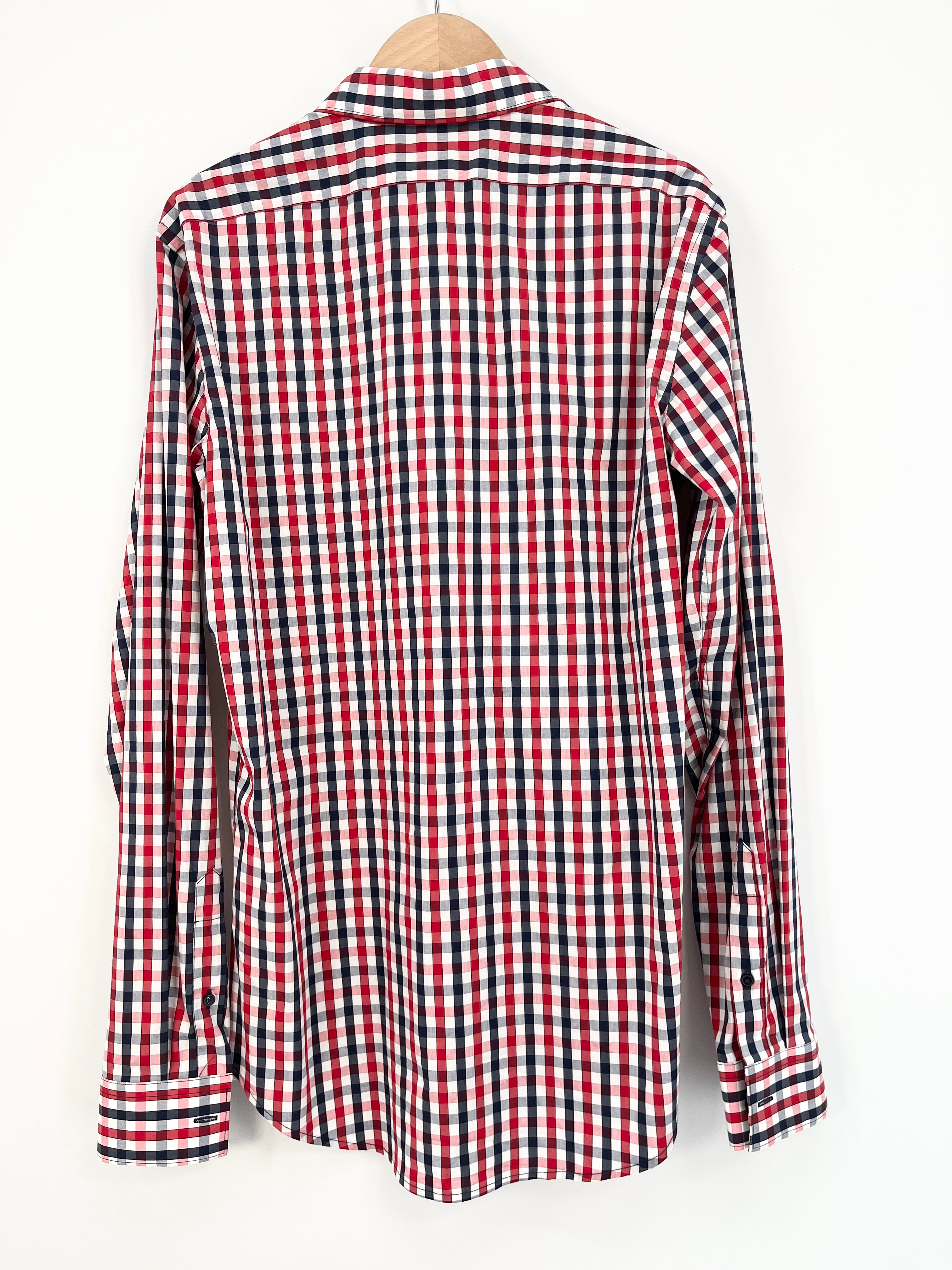 ZARA - Chemise à carreaux rouge et bleu T.L