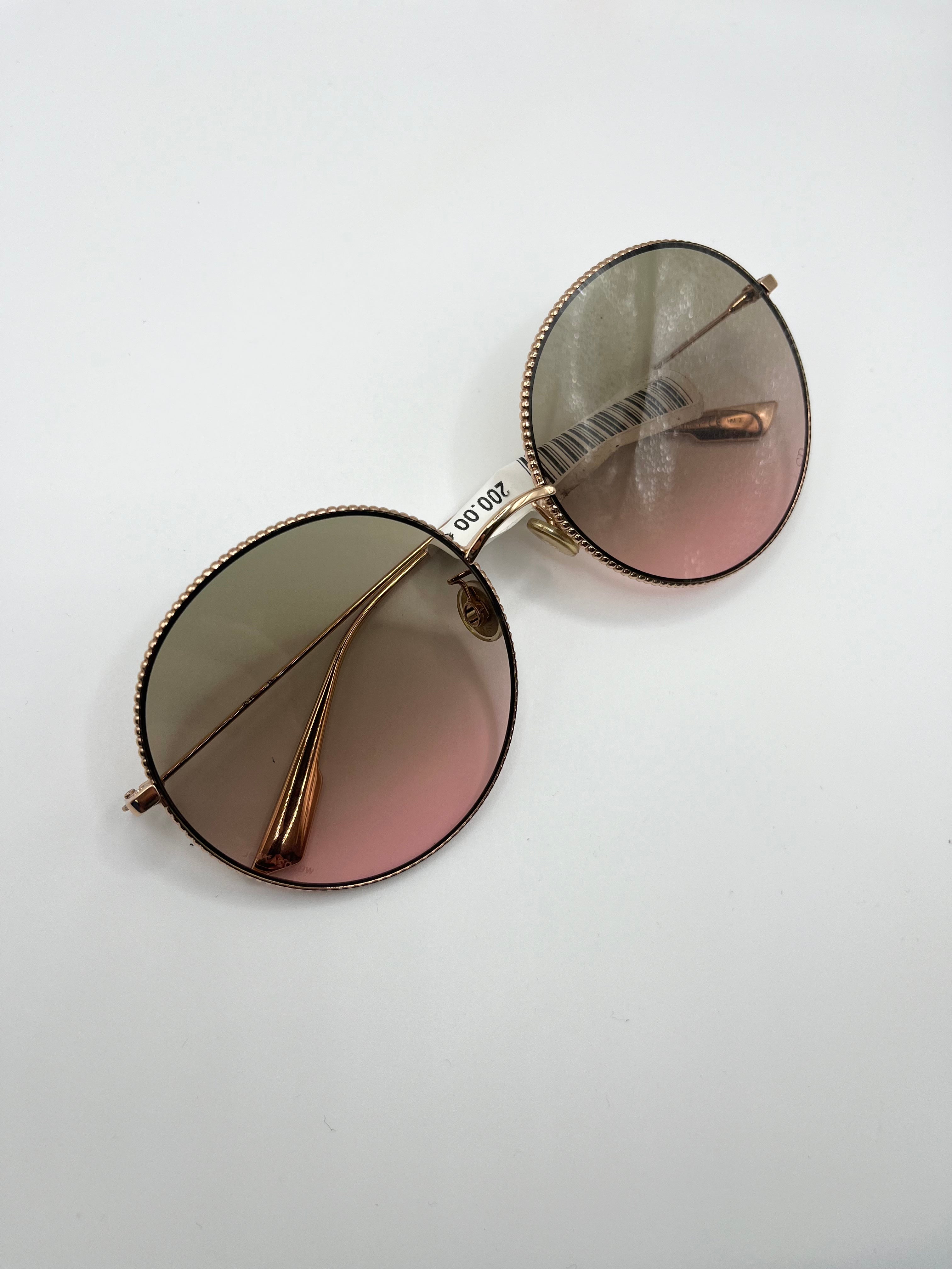 DIOR - Lunettes de soleil rondes verres degradés rose