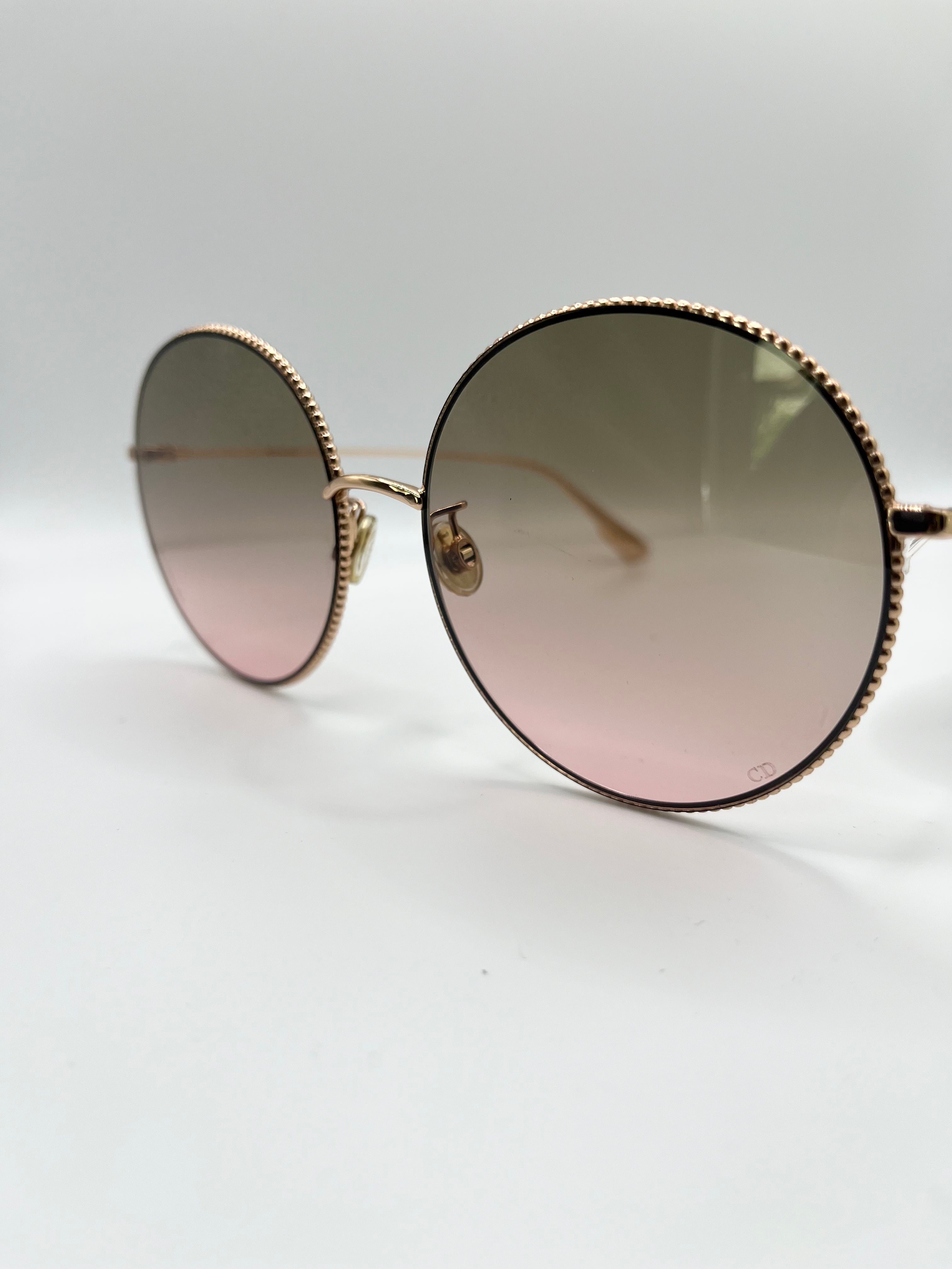 DIOR - Lunettes de soleil rondes verres degradés rose