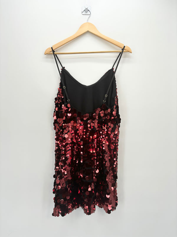 Superdry - Robe sequins rouges disco T.36