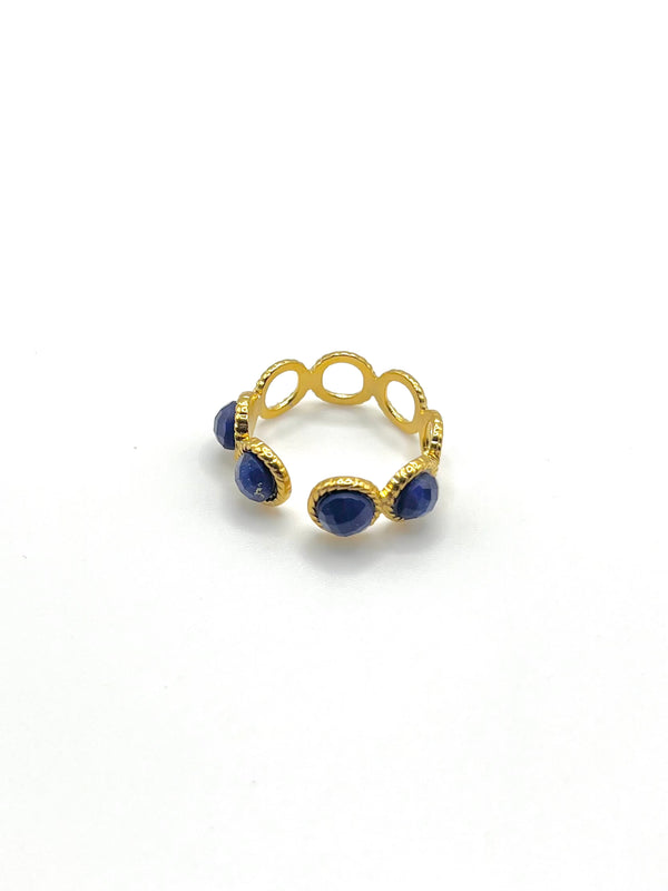 Horizon & Joyas - Bague anneau perles bleu marine 69