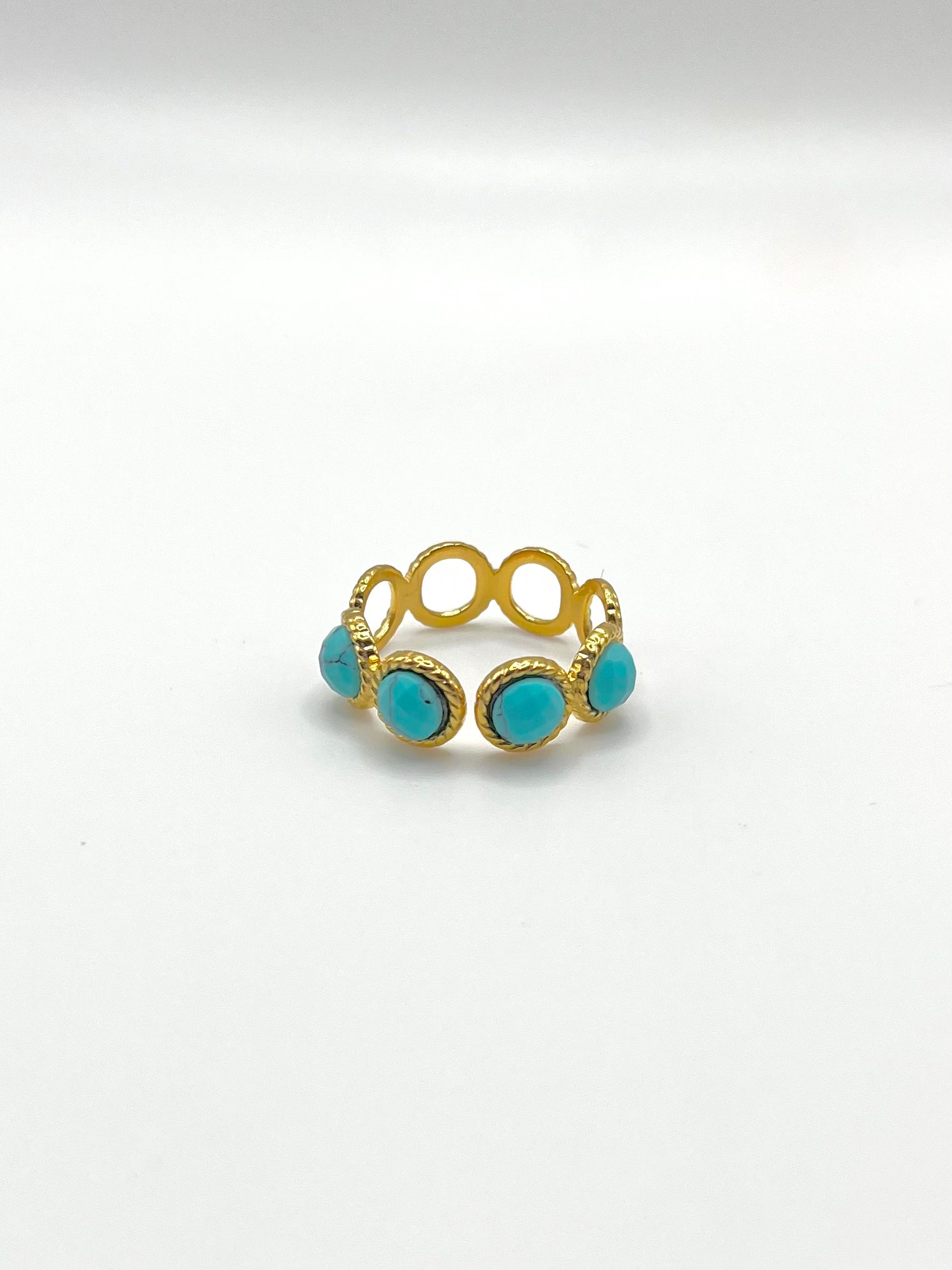 Horizon & Joyas - Bague anneau perles bleu turquoise 68