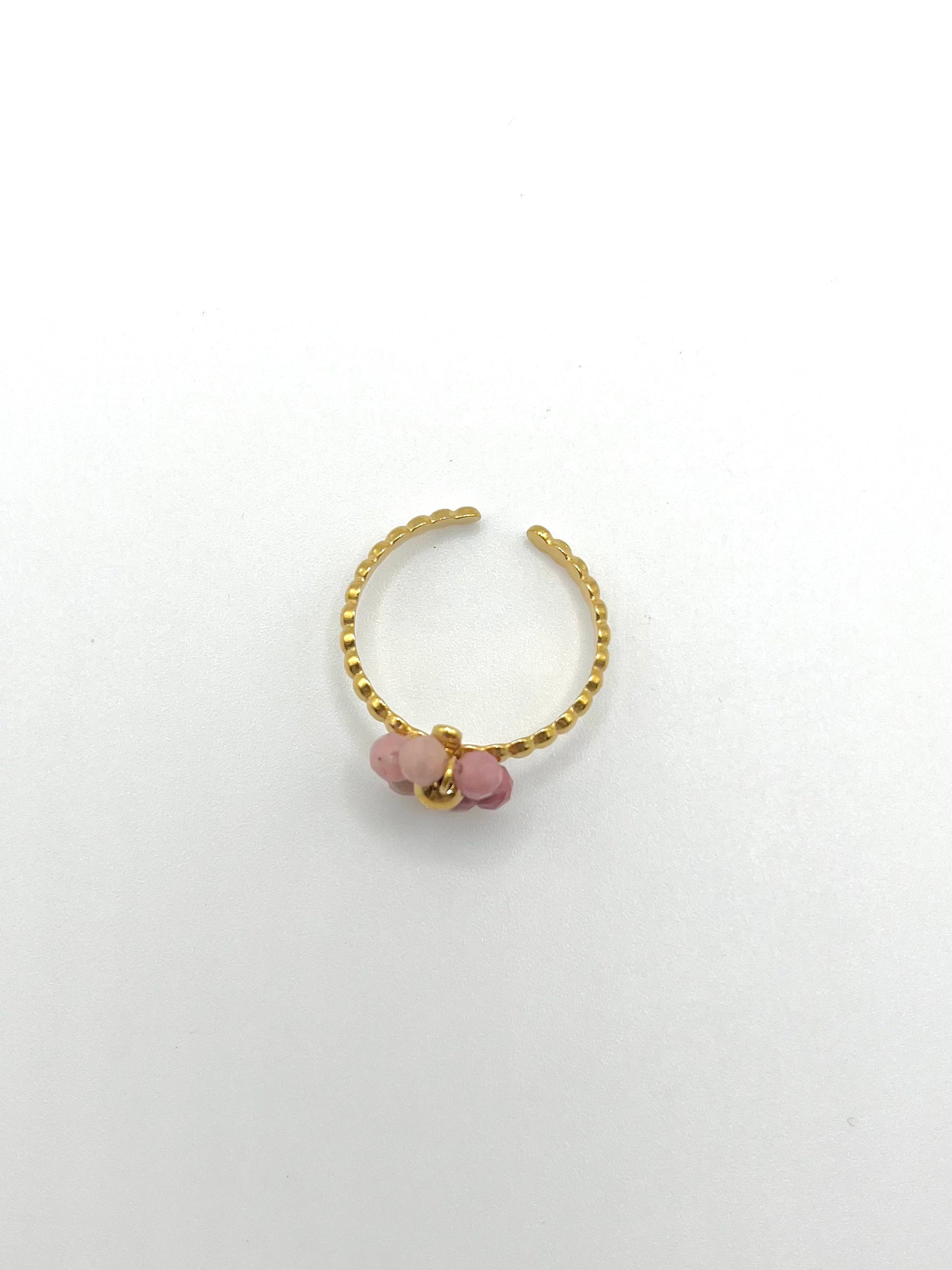 Horizon & Joyas - Bague fleur rose en perles 64