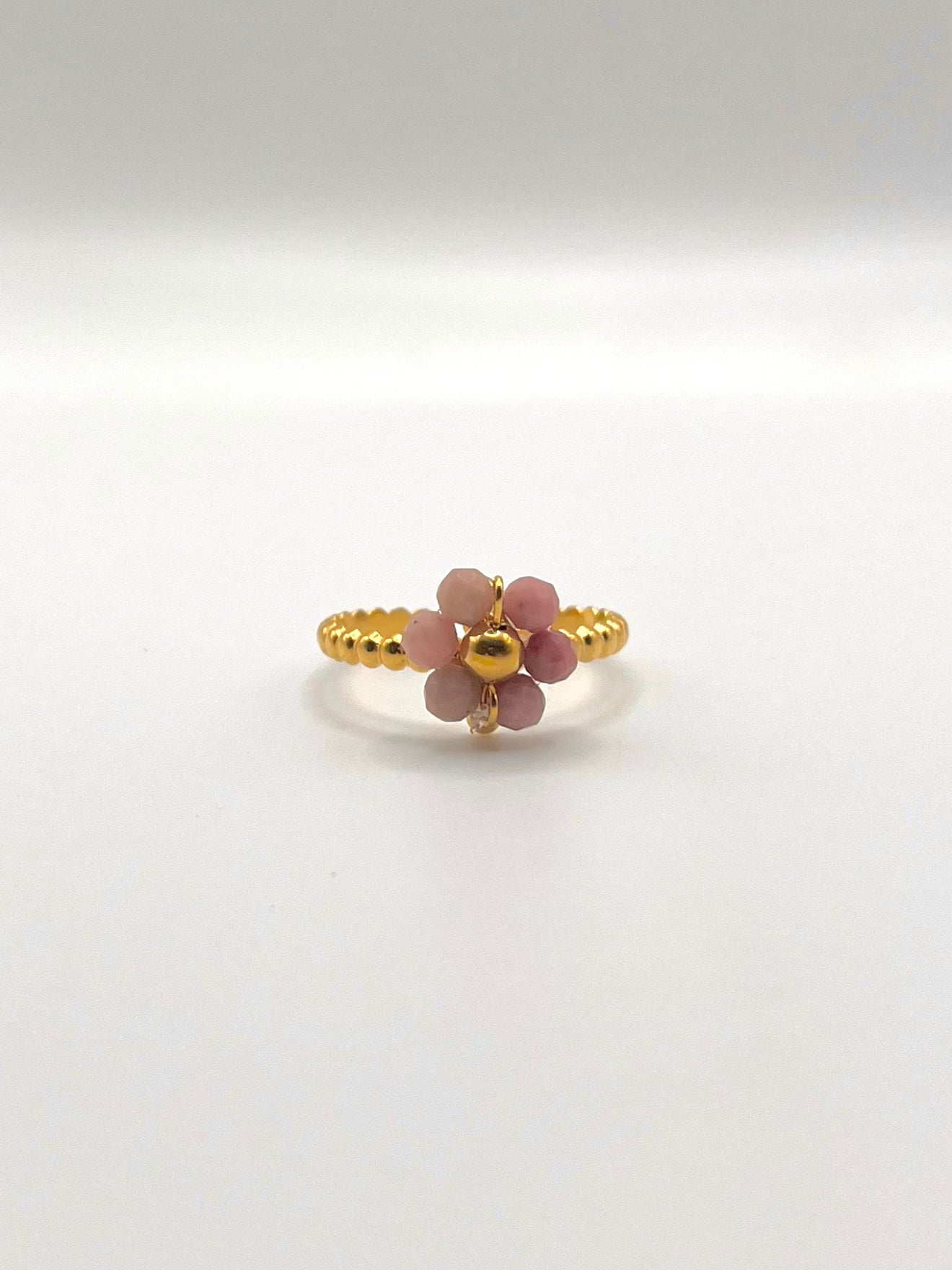 Horizon & Joyas - Bague fleur rose en perles 64