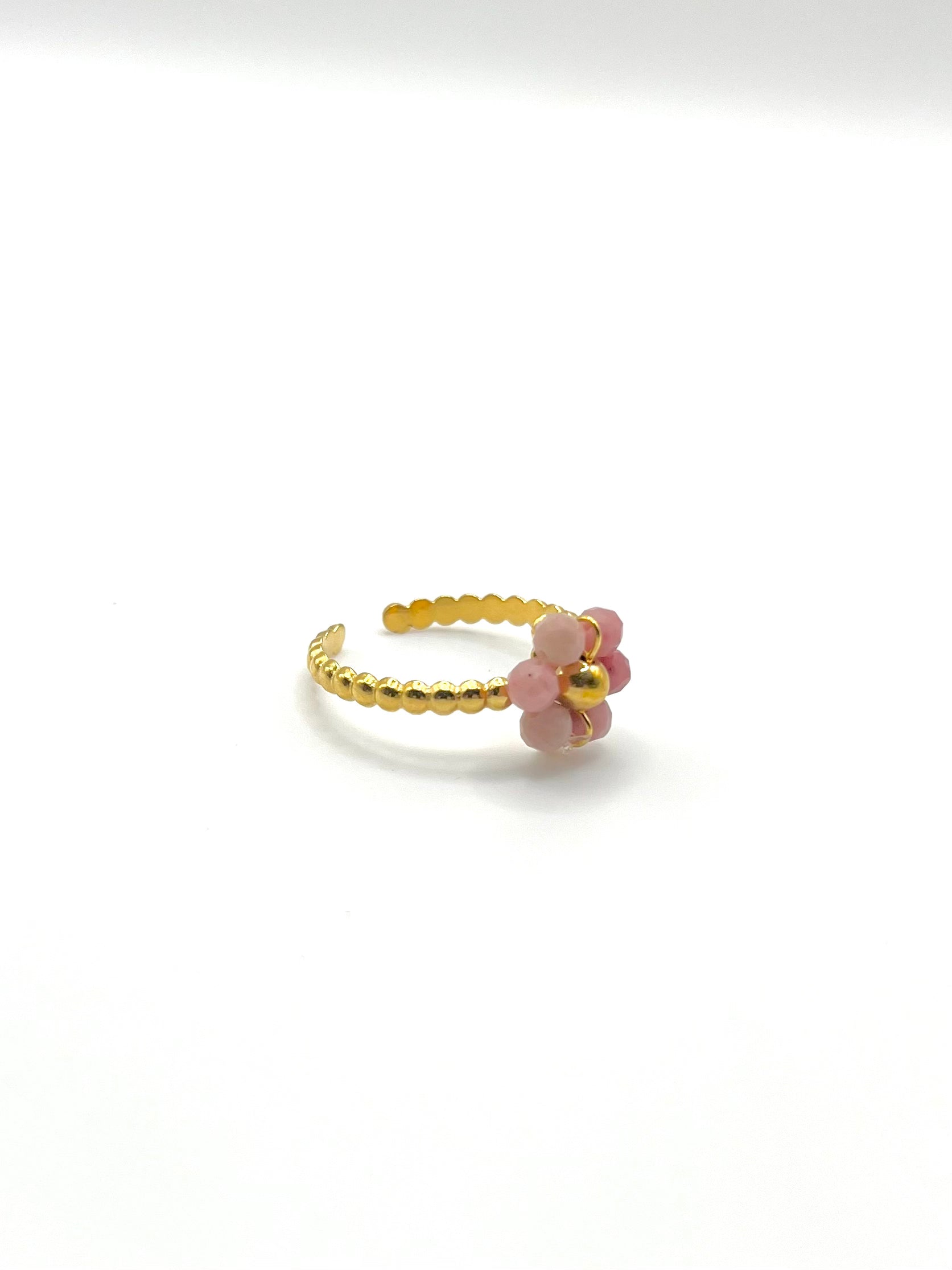 Horizon & Joyas - Bague fleur rose en perles 64