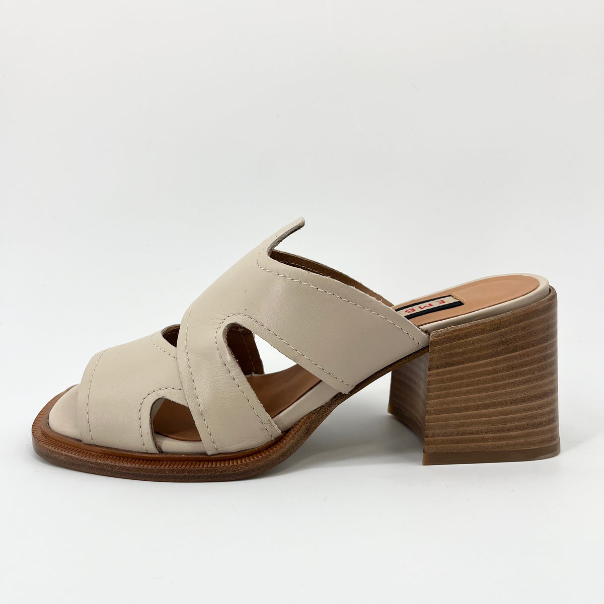 Emblem by Minelli Mules a talons beige en cuir T.38