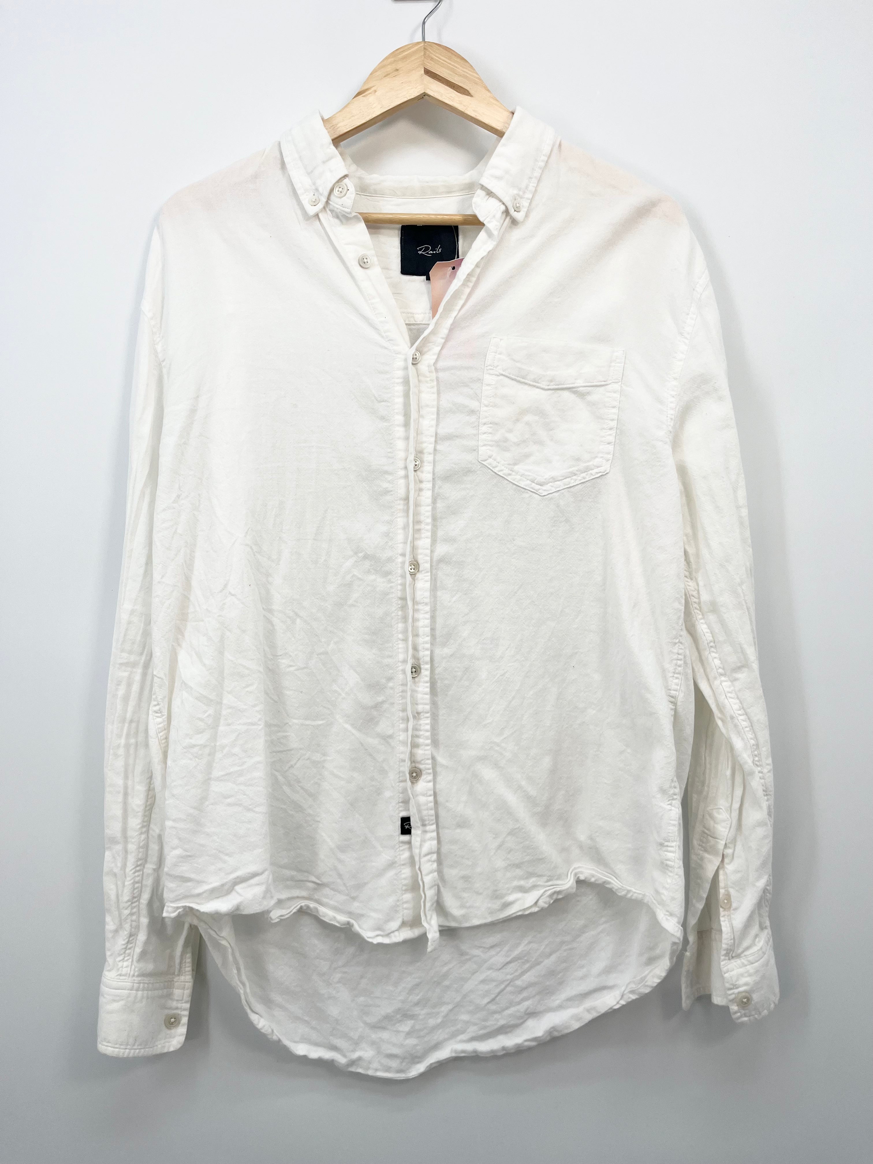 Rails - Chemise blanche 100% coton T.M