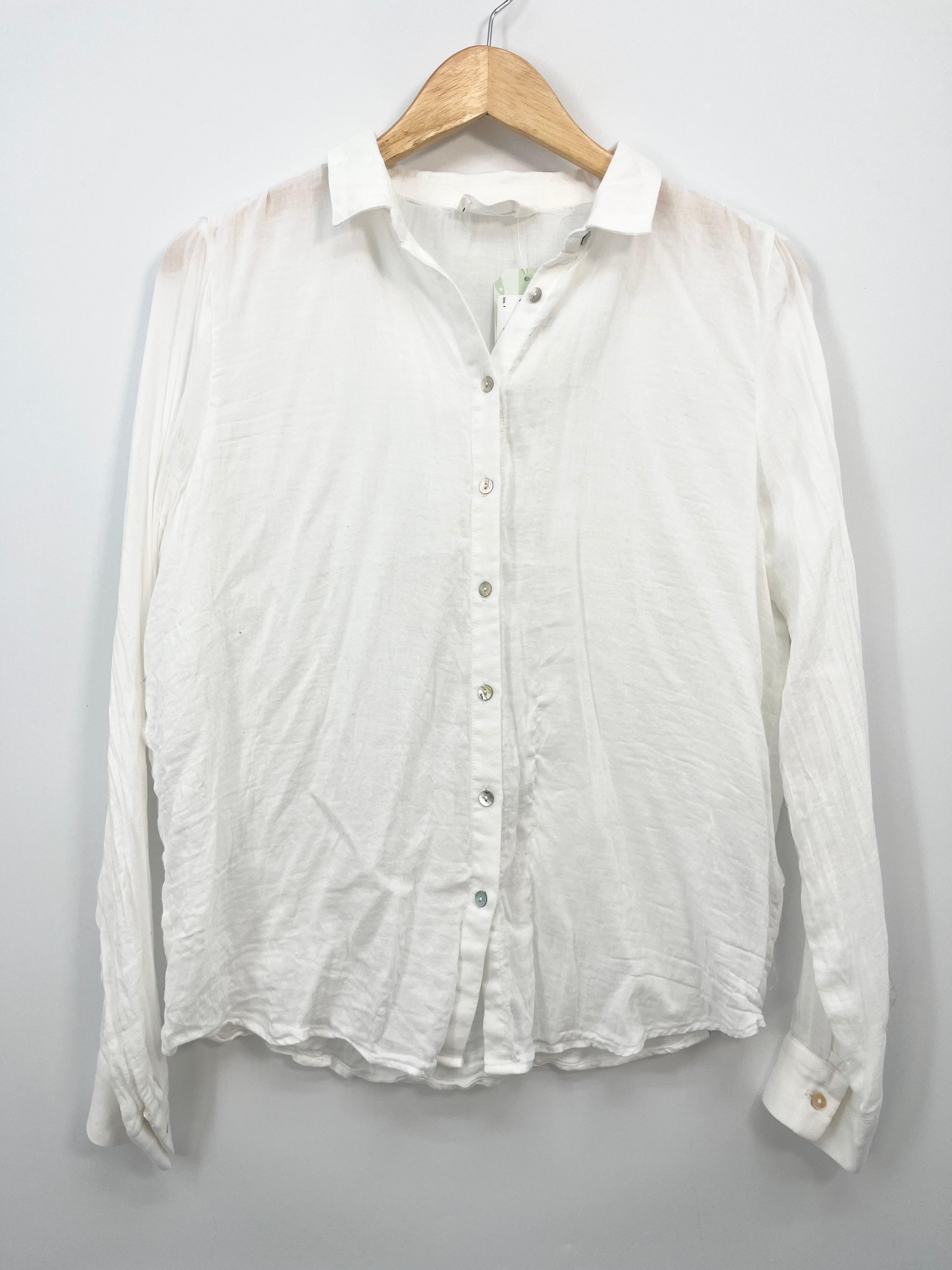 American vintage - Chemise blanche laine et coton T.S