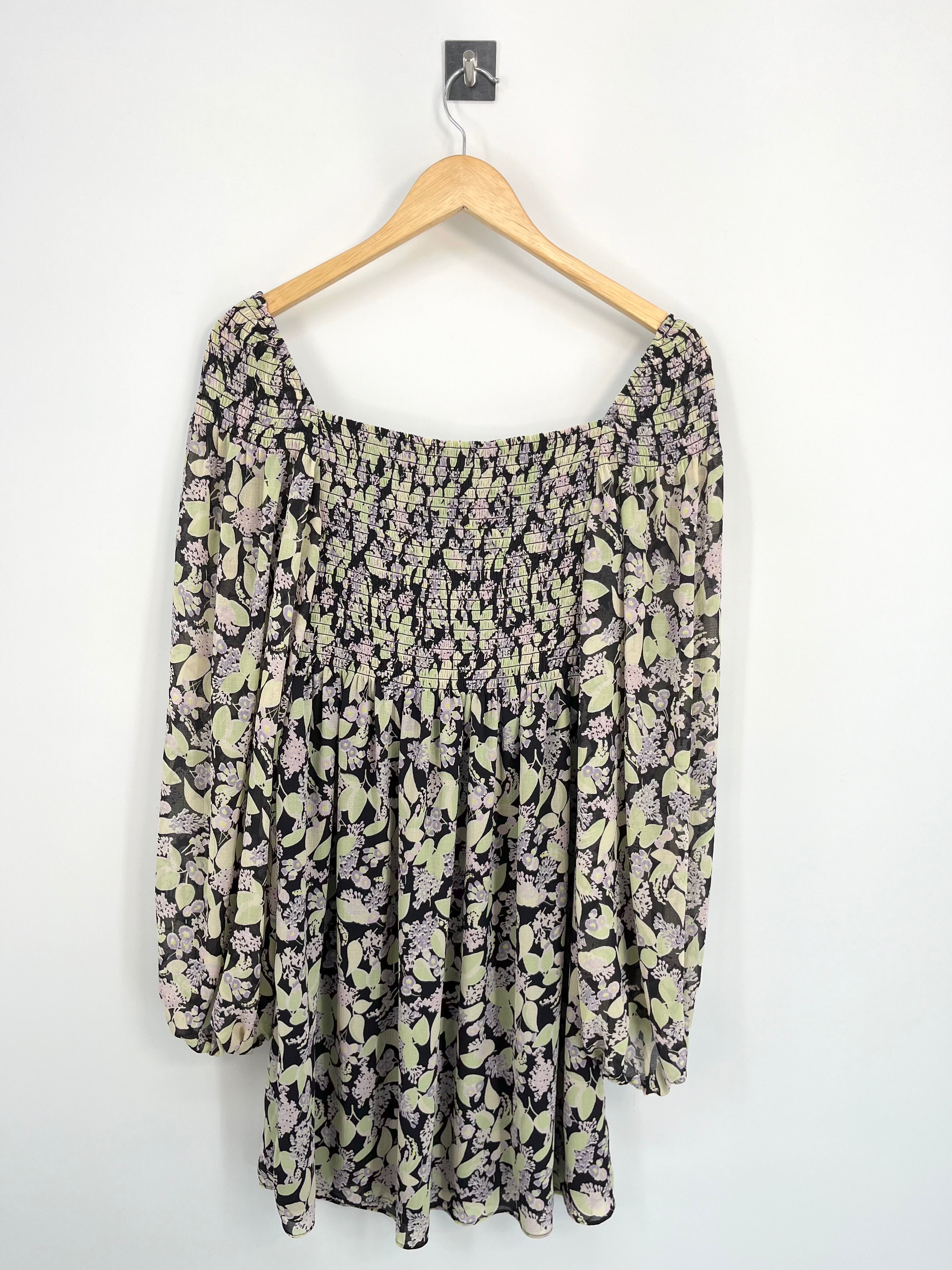 & Other stories - Robe violette et verte fleurie T.L