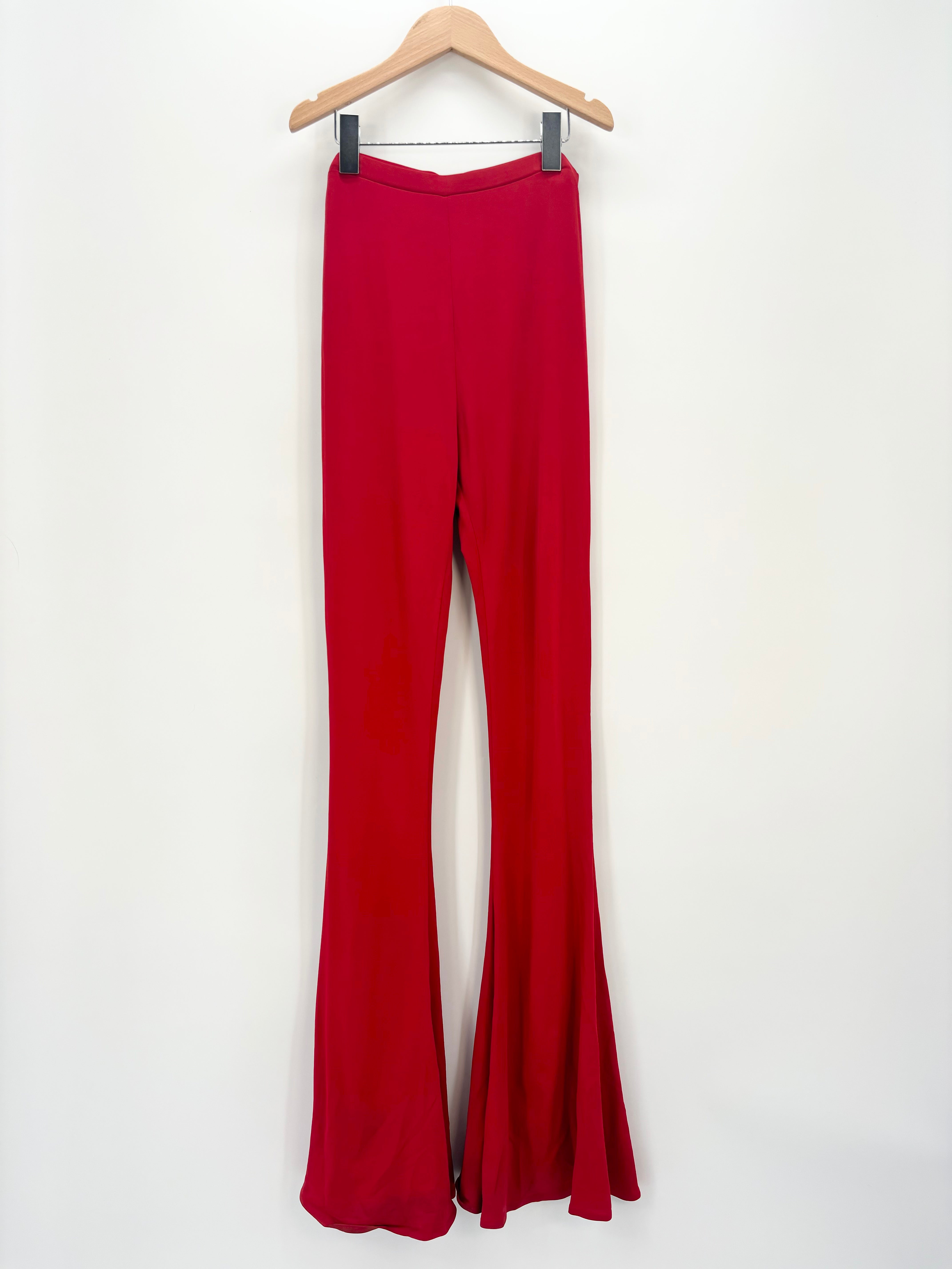 Magda Butrym - Legging rouge évasé à taille haute T.36