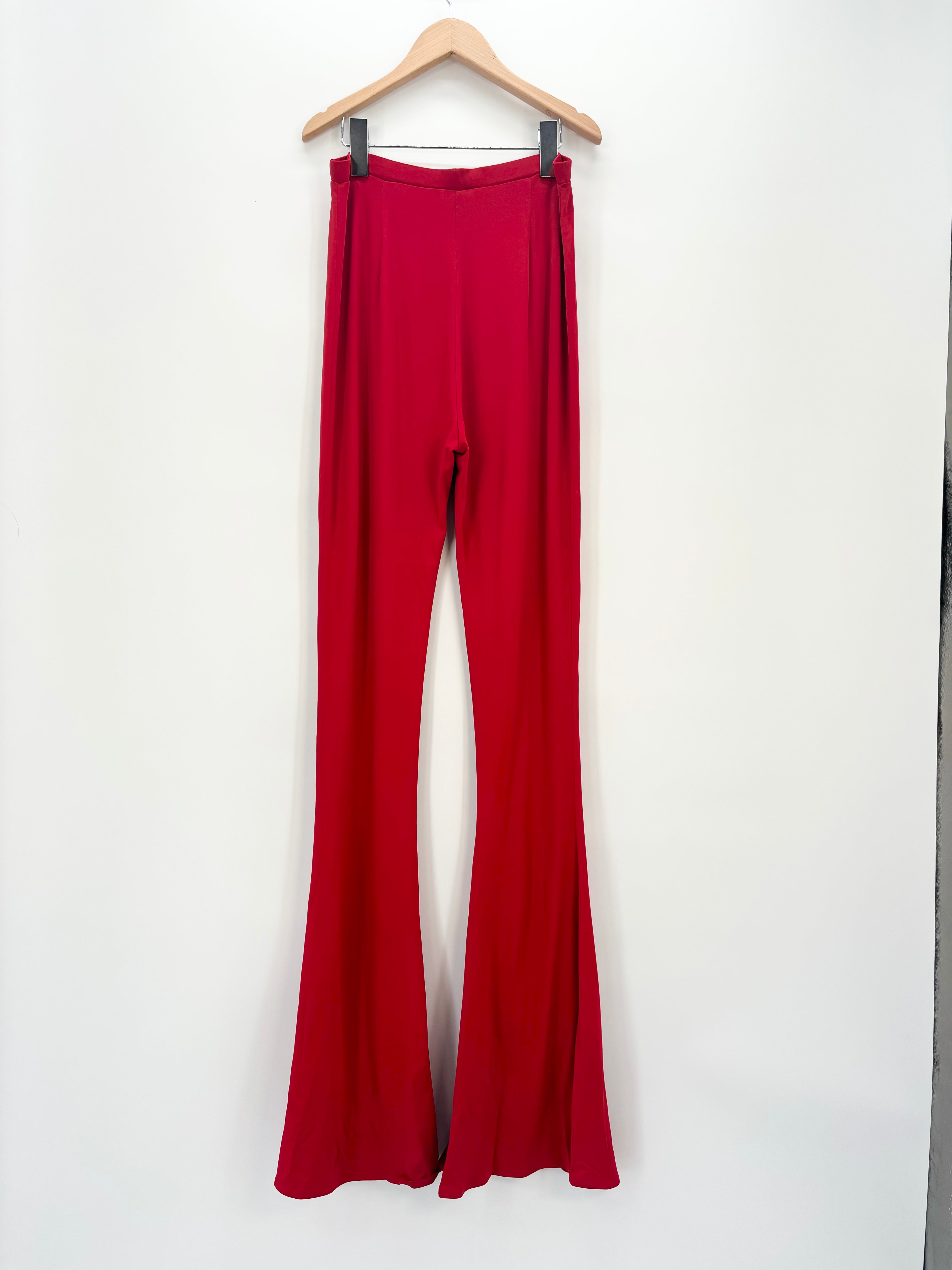 Magda Butrym - Legging rouge évasé à taille haute T.36