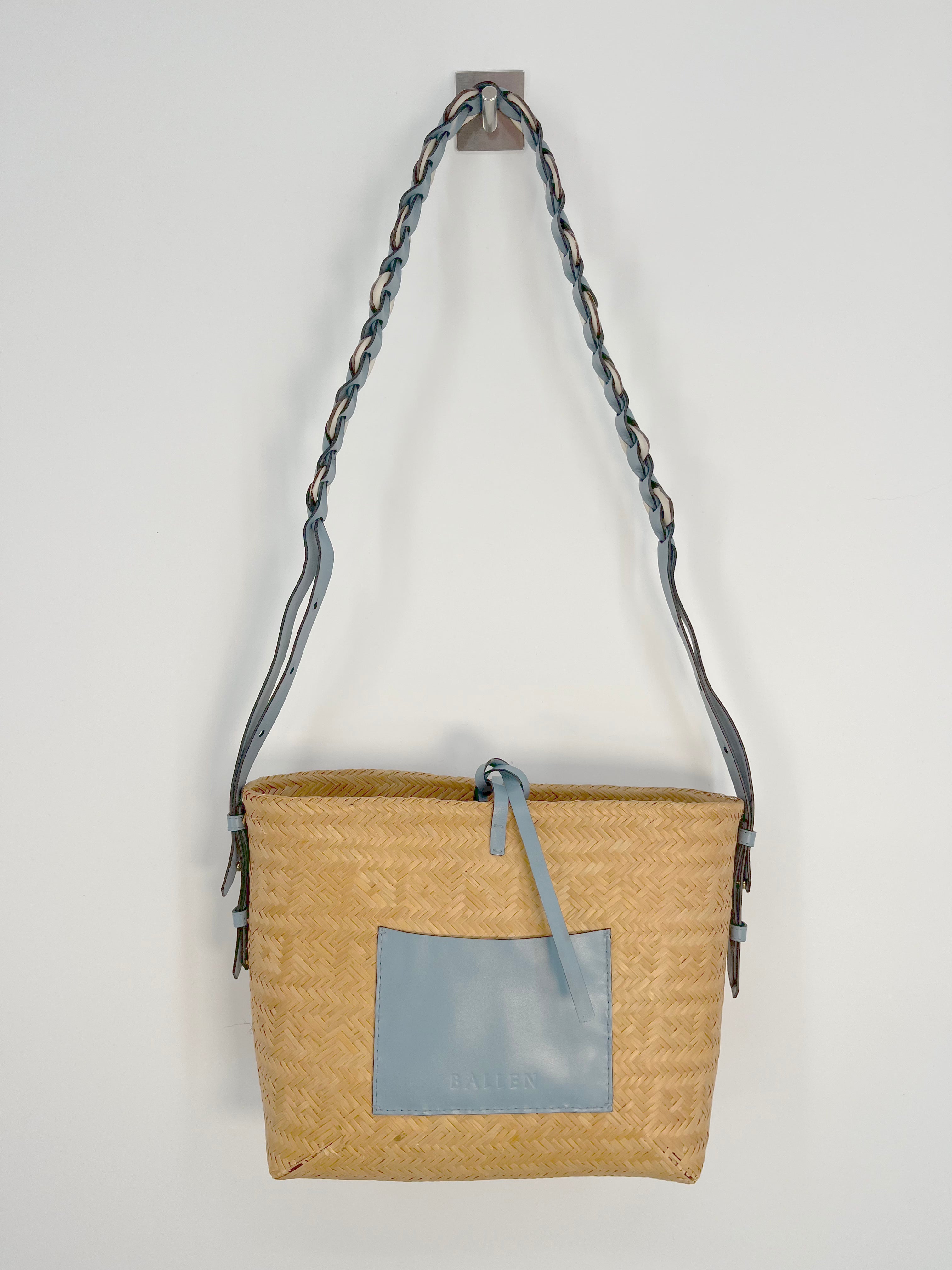 Ballen - Sac panier beige et bleu