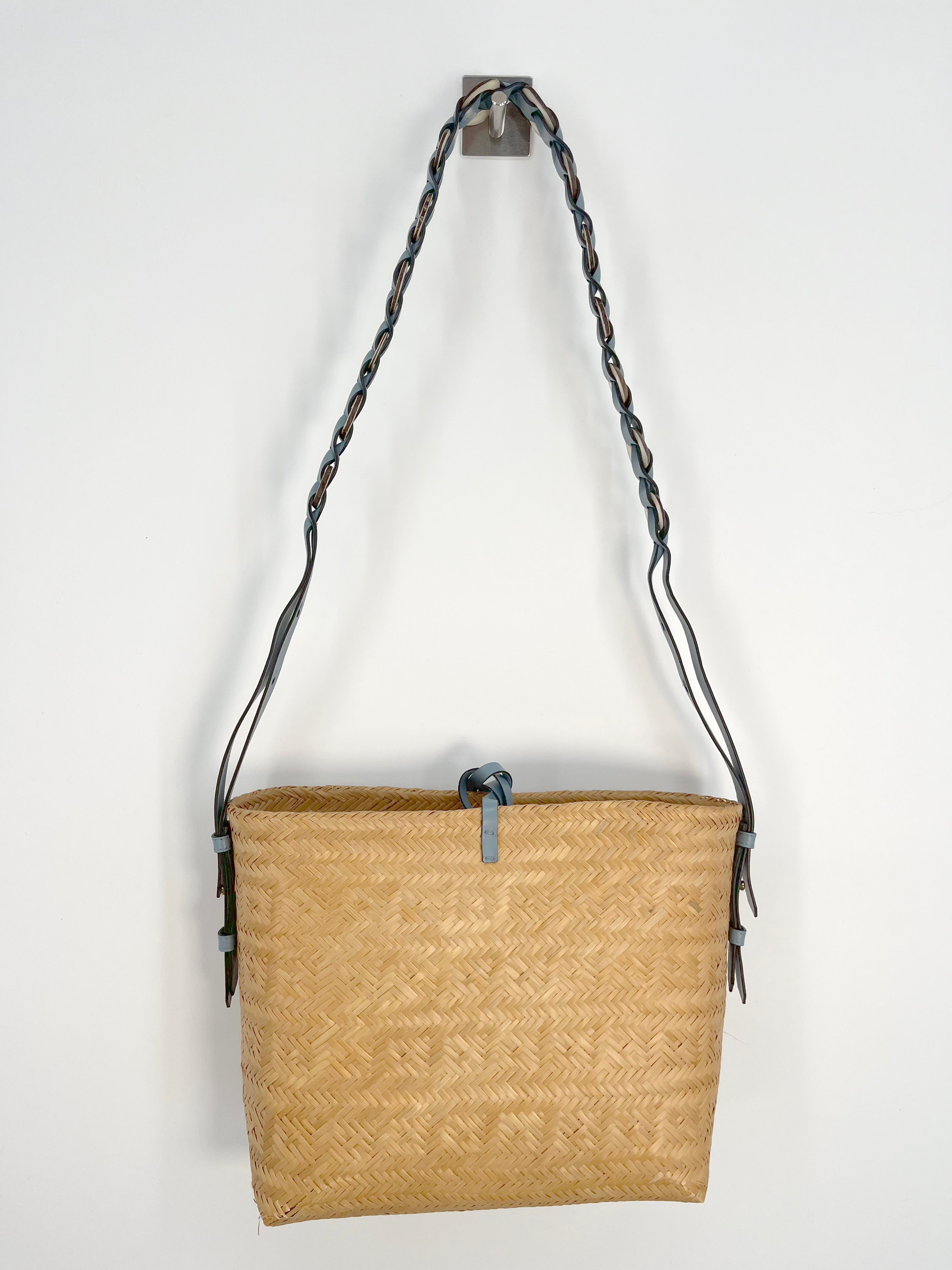 Ballen - Sac panier beige et bleu