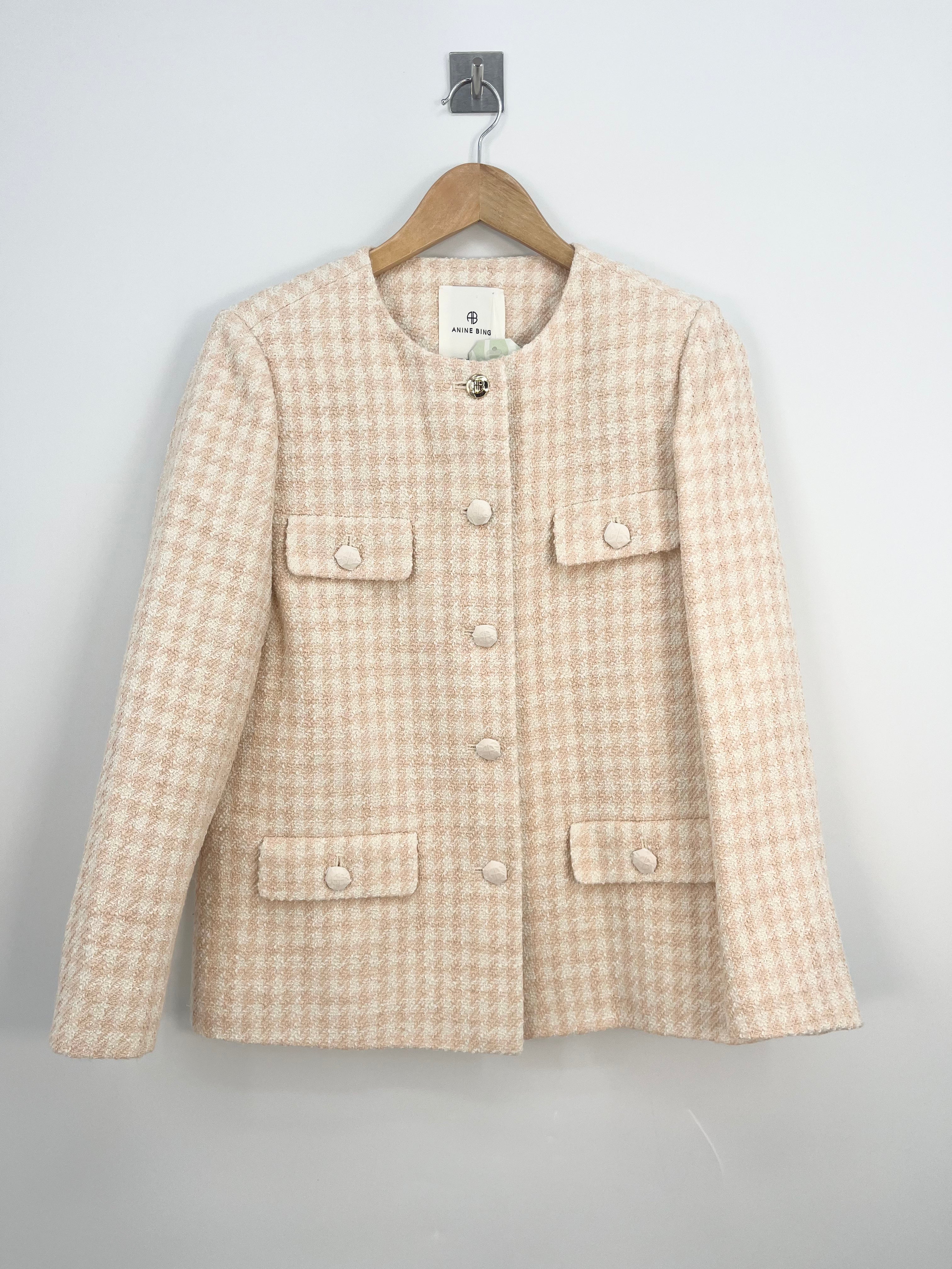 Anine bing - Veste tweed rose et blanche boutons dorés neuve T.S