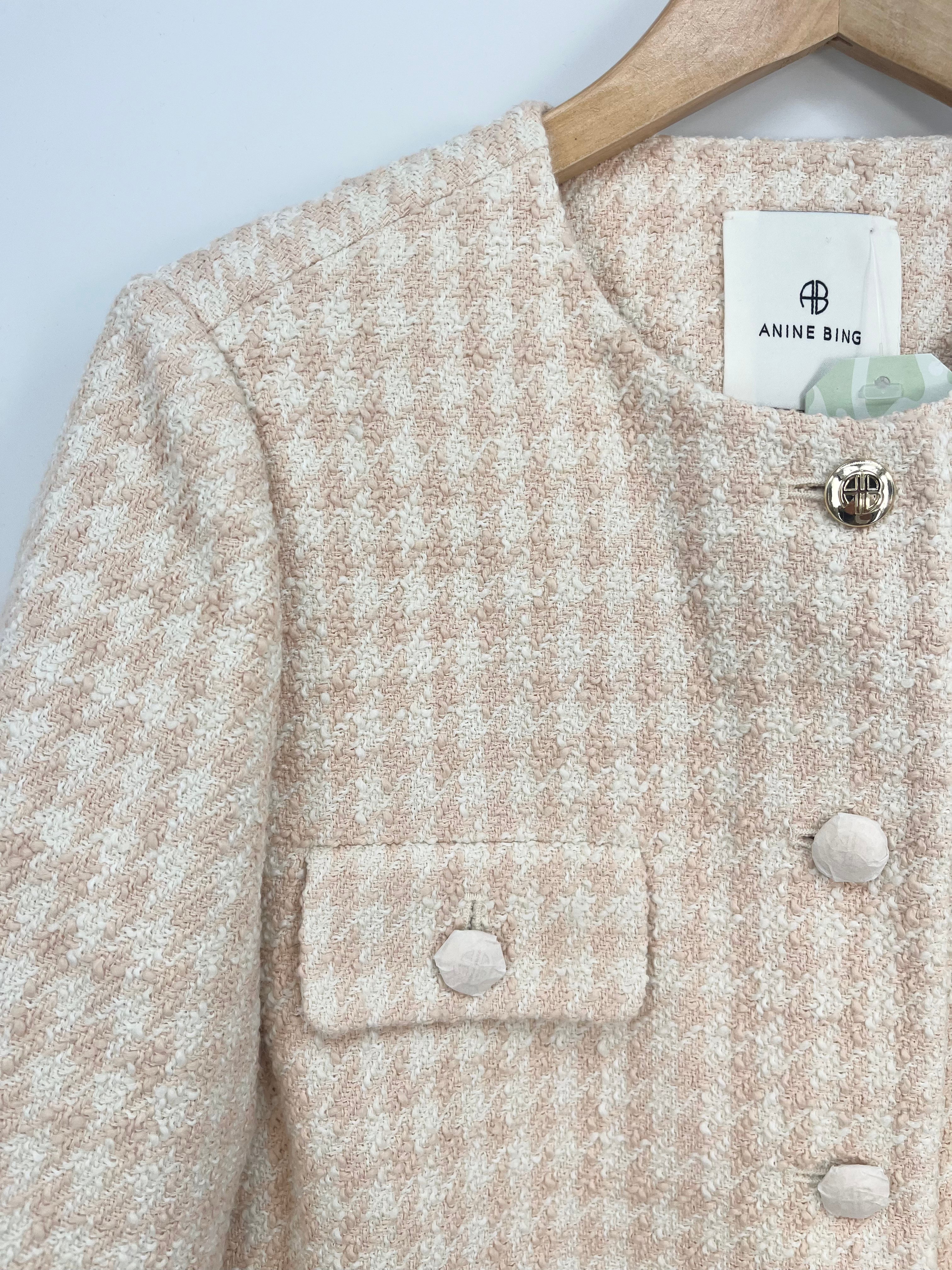 Anine bing - Veste tweed rose et blanche boutons dorés neuve T.S