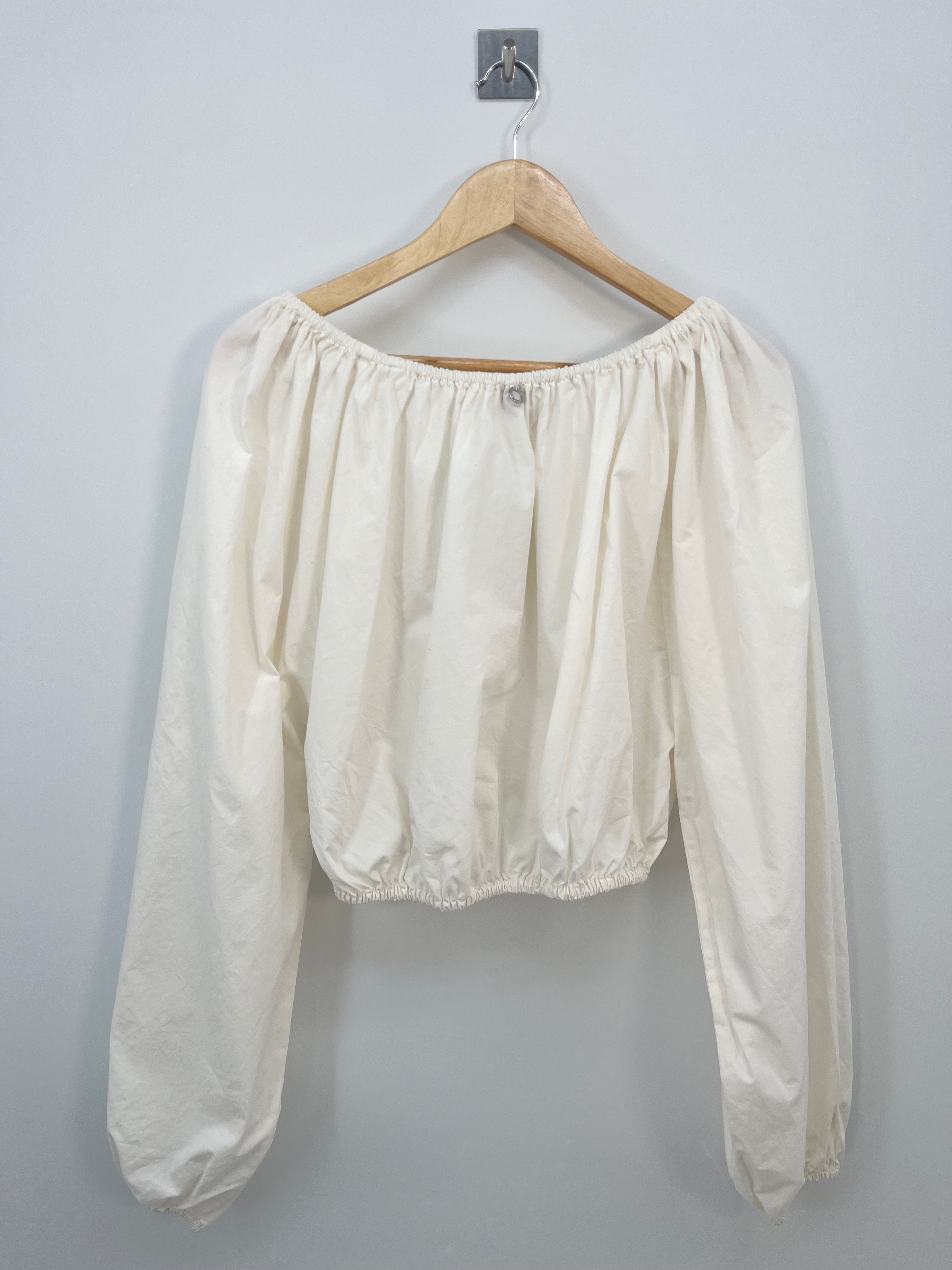 Hanne Bloch - Top ML blanc manches bouffantes en coton  T.U