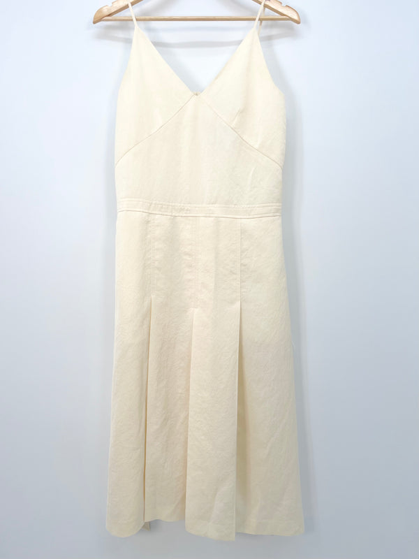 Recto - Robe ivoire bretelles fines jupe plissée T.S