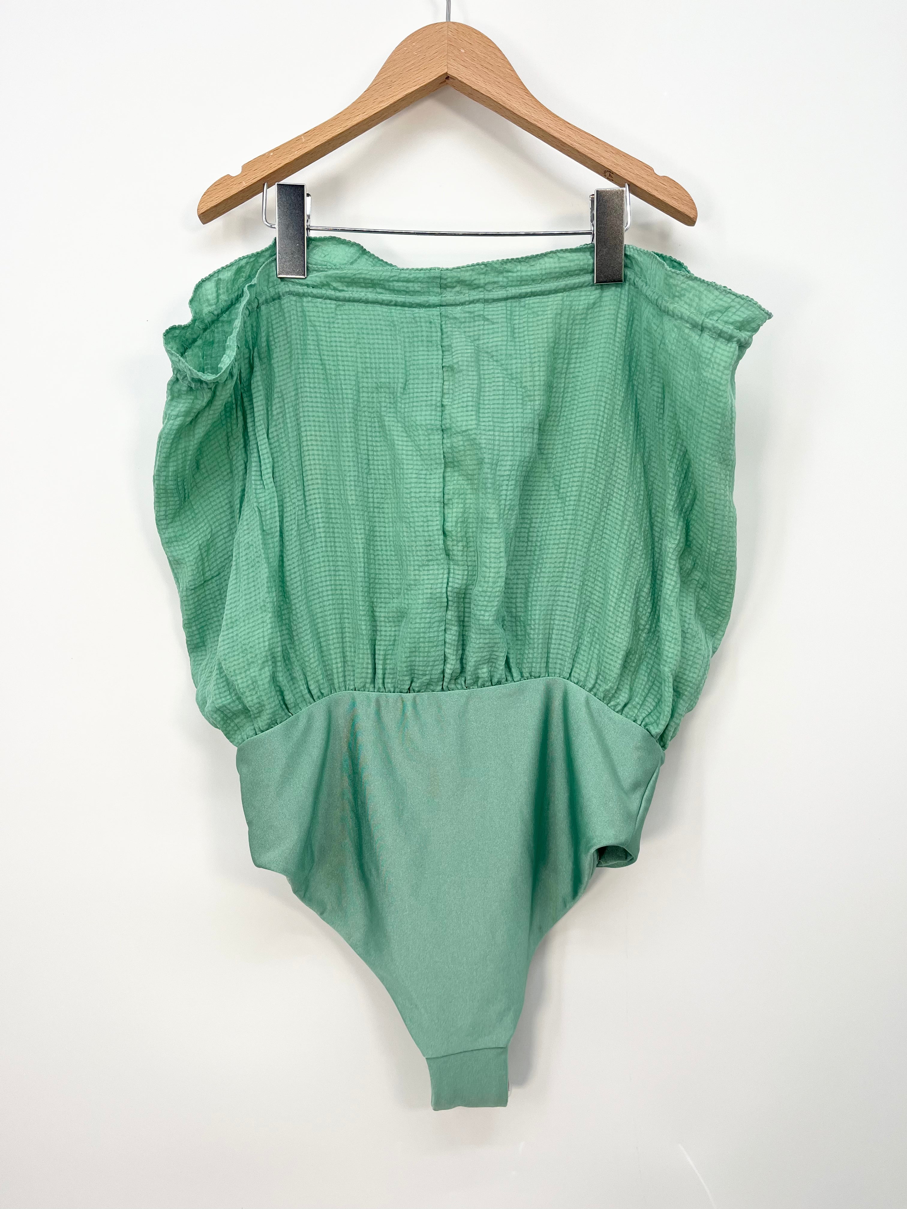 Hanne Bloch - Body/maillot de bain en soie vert d'eau neuf T.S