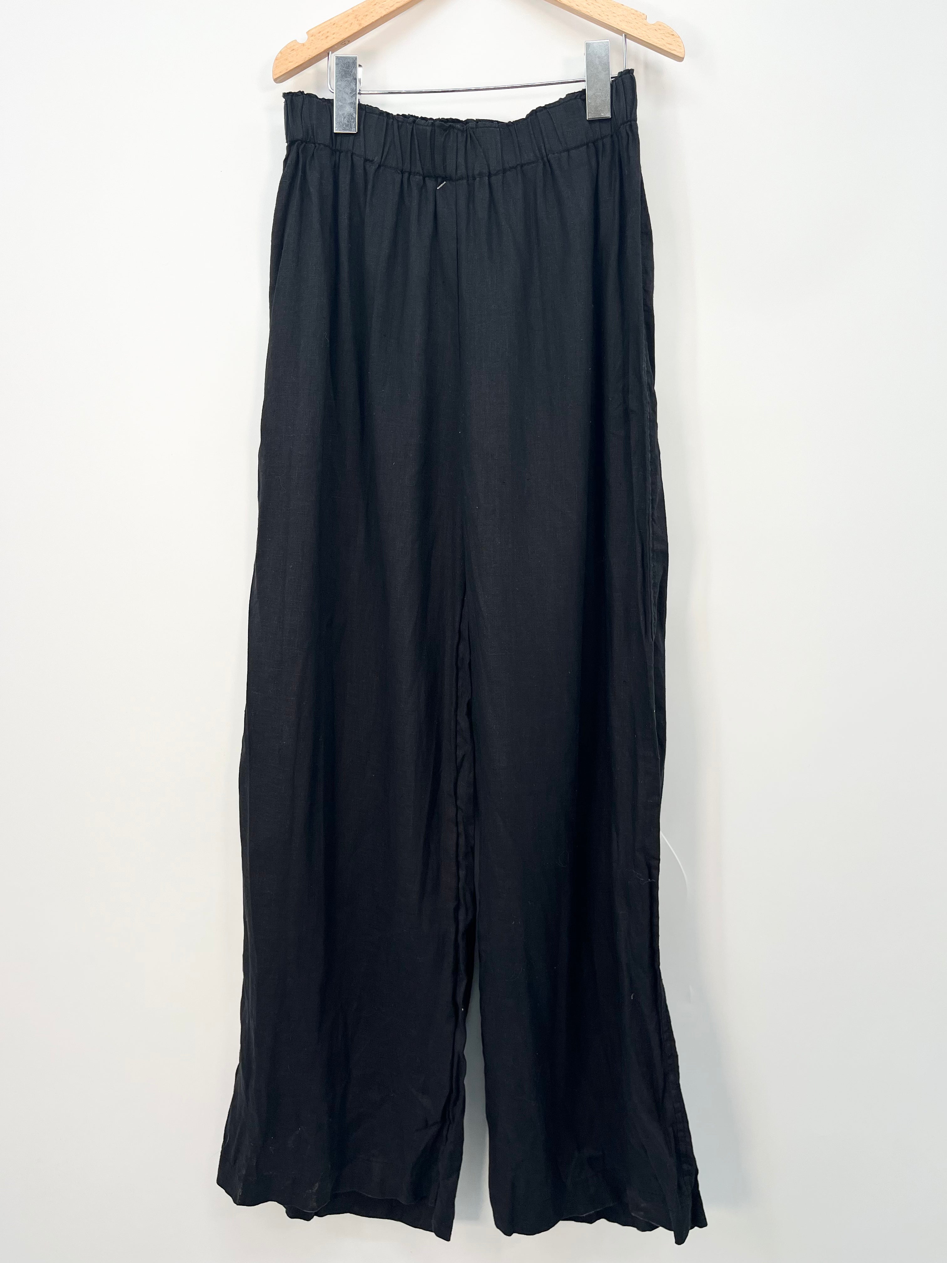 Arket - Pantalon noir en lin large T.S