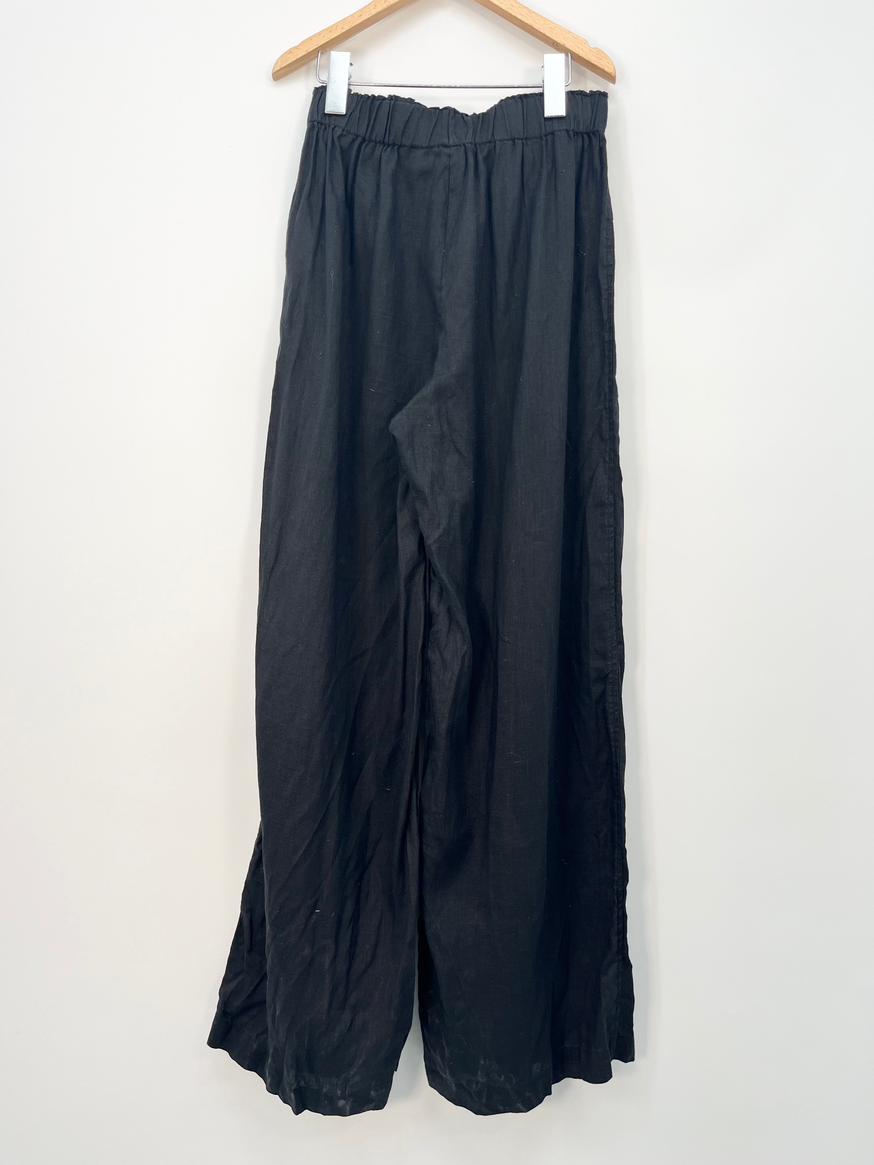 Arket - Pantalon noir en lin large T.S