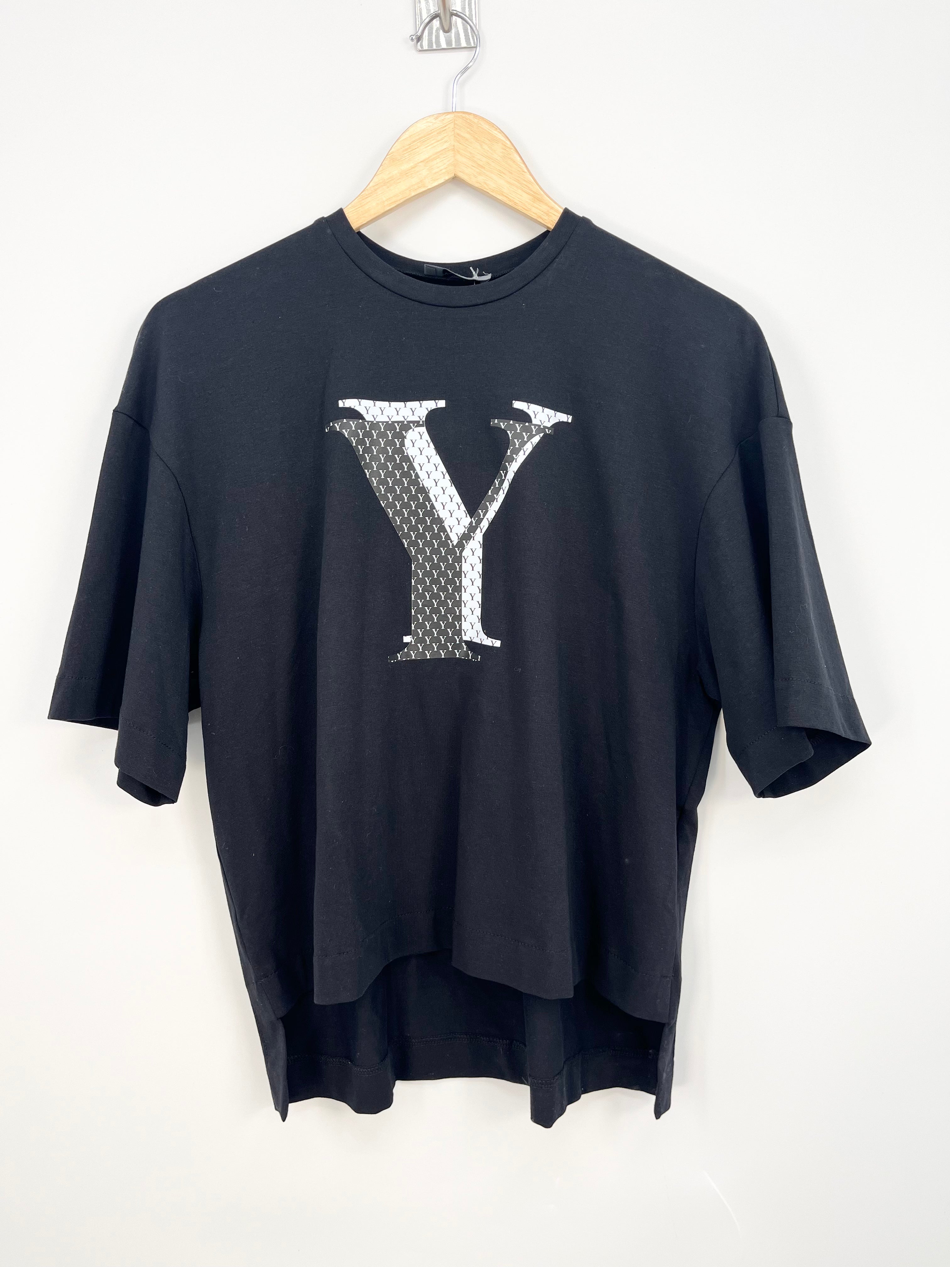 Yanina - T-shirt noir logo Y blanc T.S