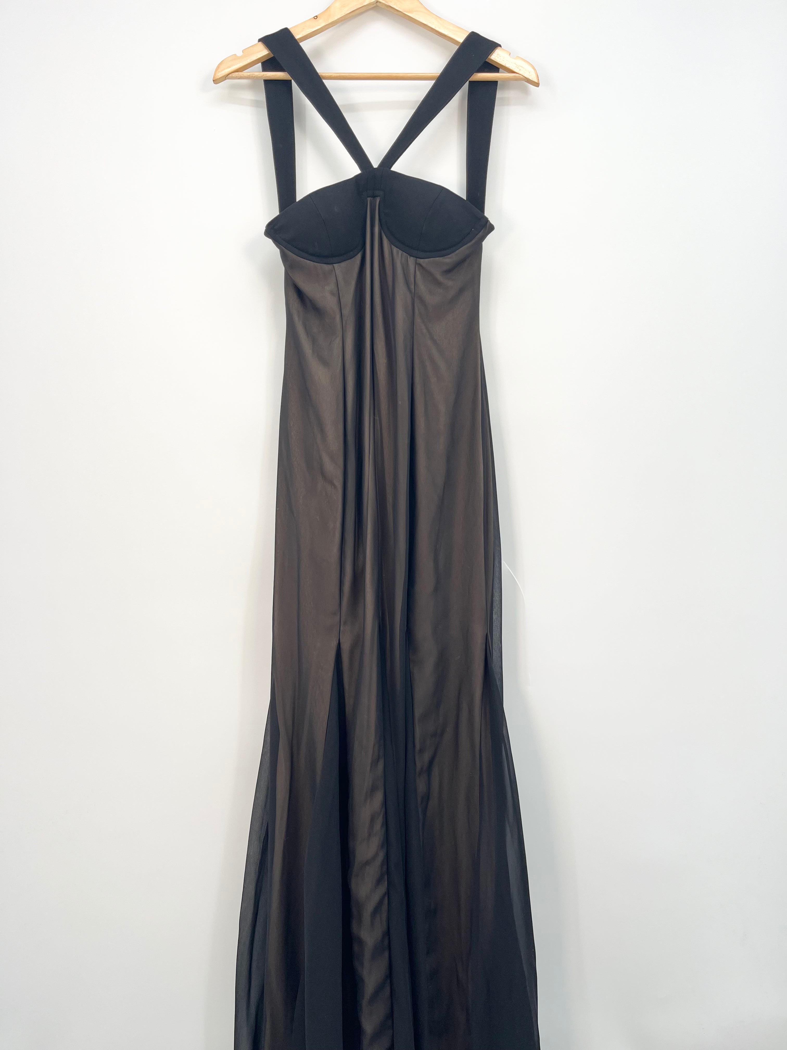 Cup of stars - Maxi robe noire bustier et jupe javots neuve T.S