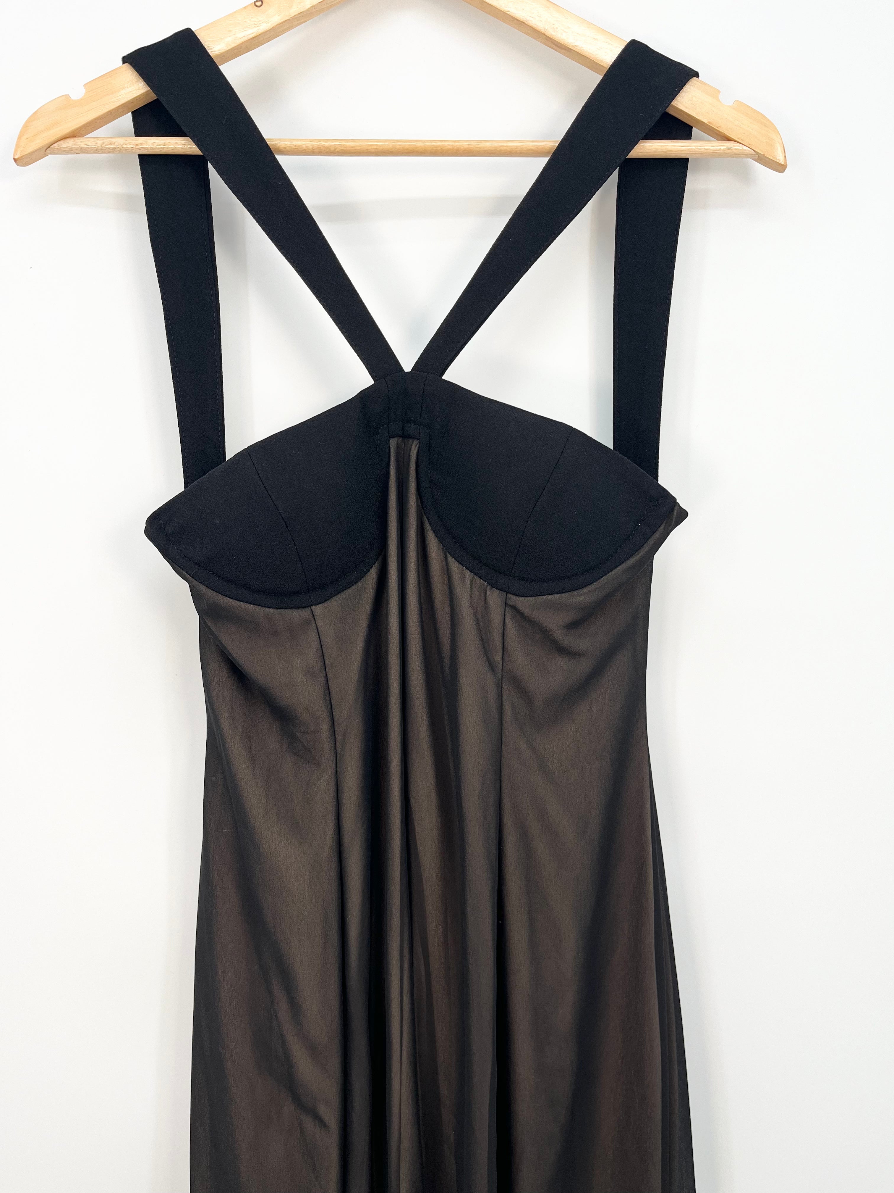 Cup of stars - Maxi robe noire bustier et jupe javots neuve T.S