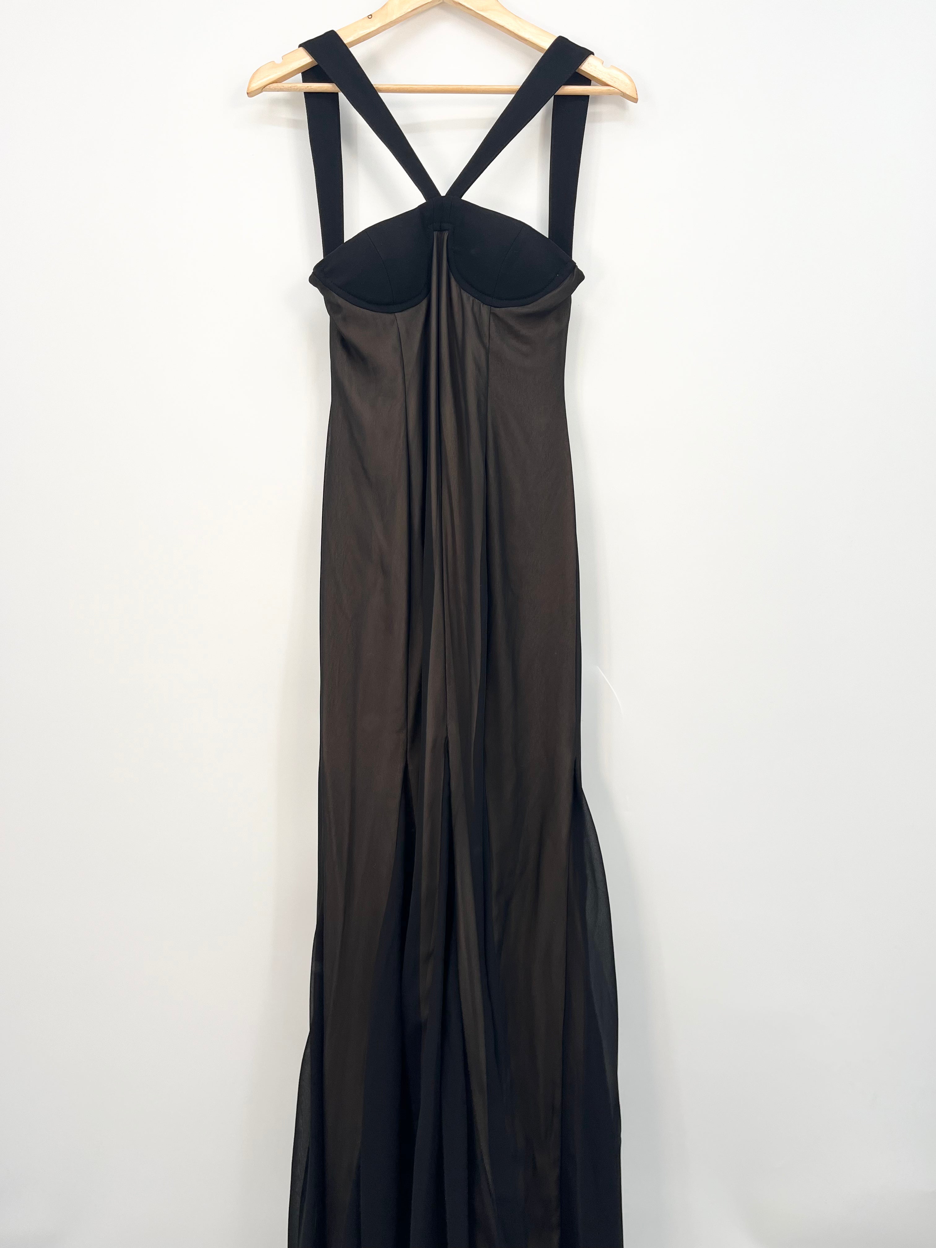 Cup of stars - Maxi robe noire bustier et jupe javots neuve T.S