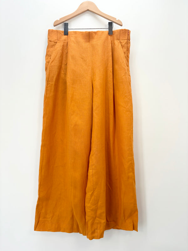 Andiata - Pantalon fluide orange lin neuf T.42
