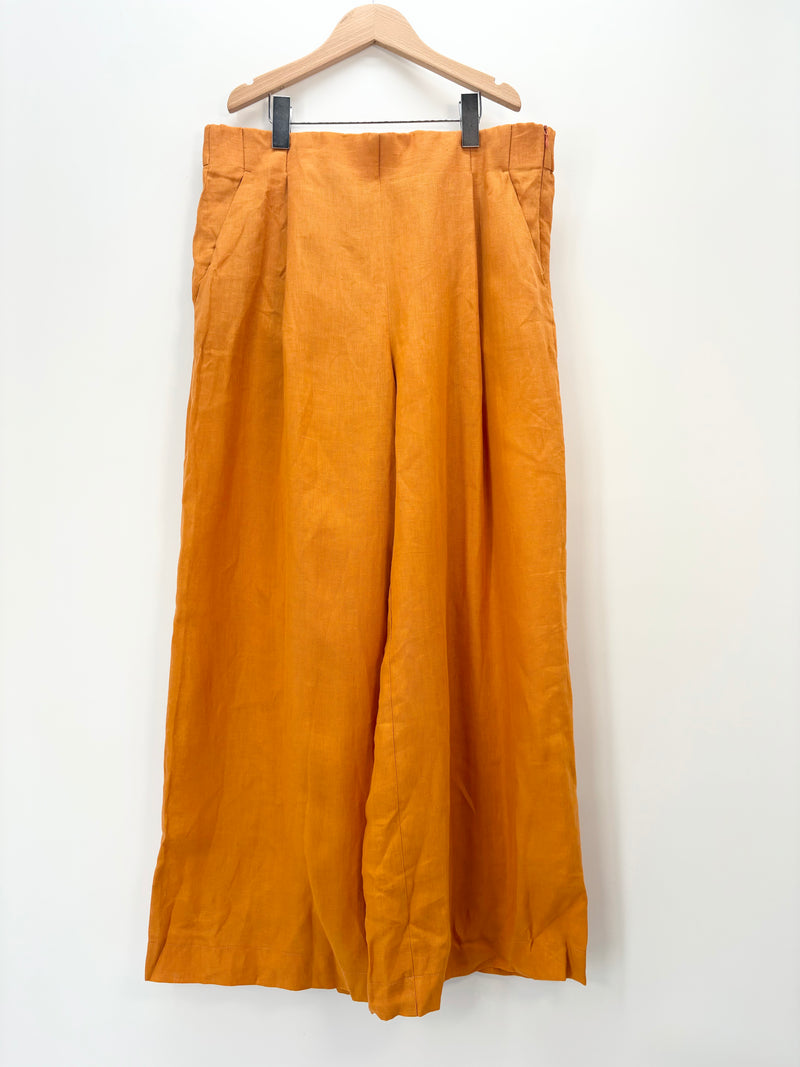 Andiata - Pantalon fluide orange lin neuf T.42