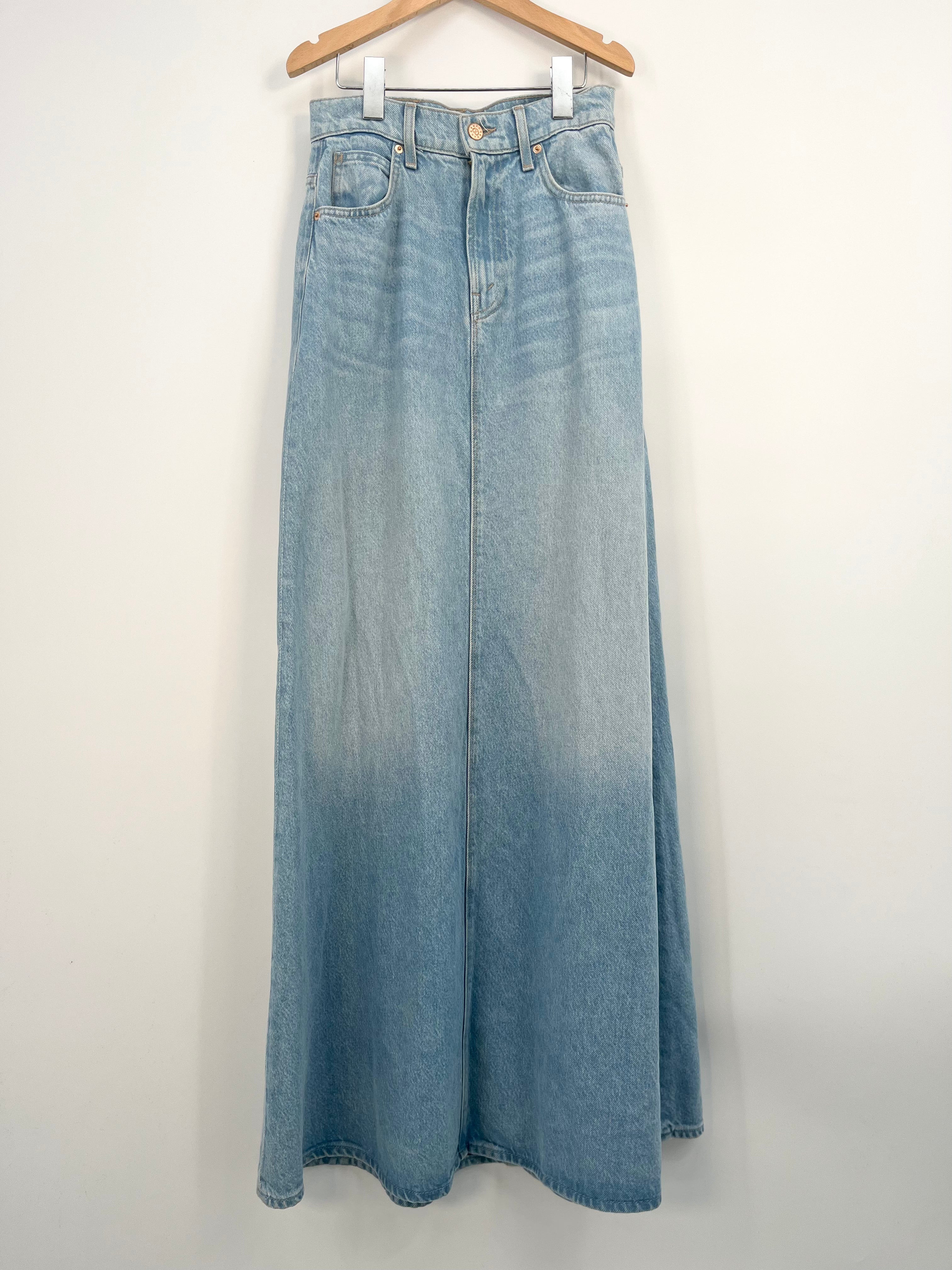 Mother - Jupe maxi en jean clair T.25