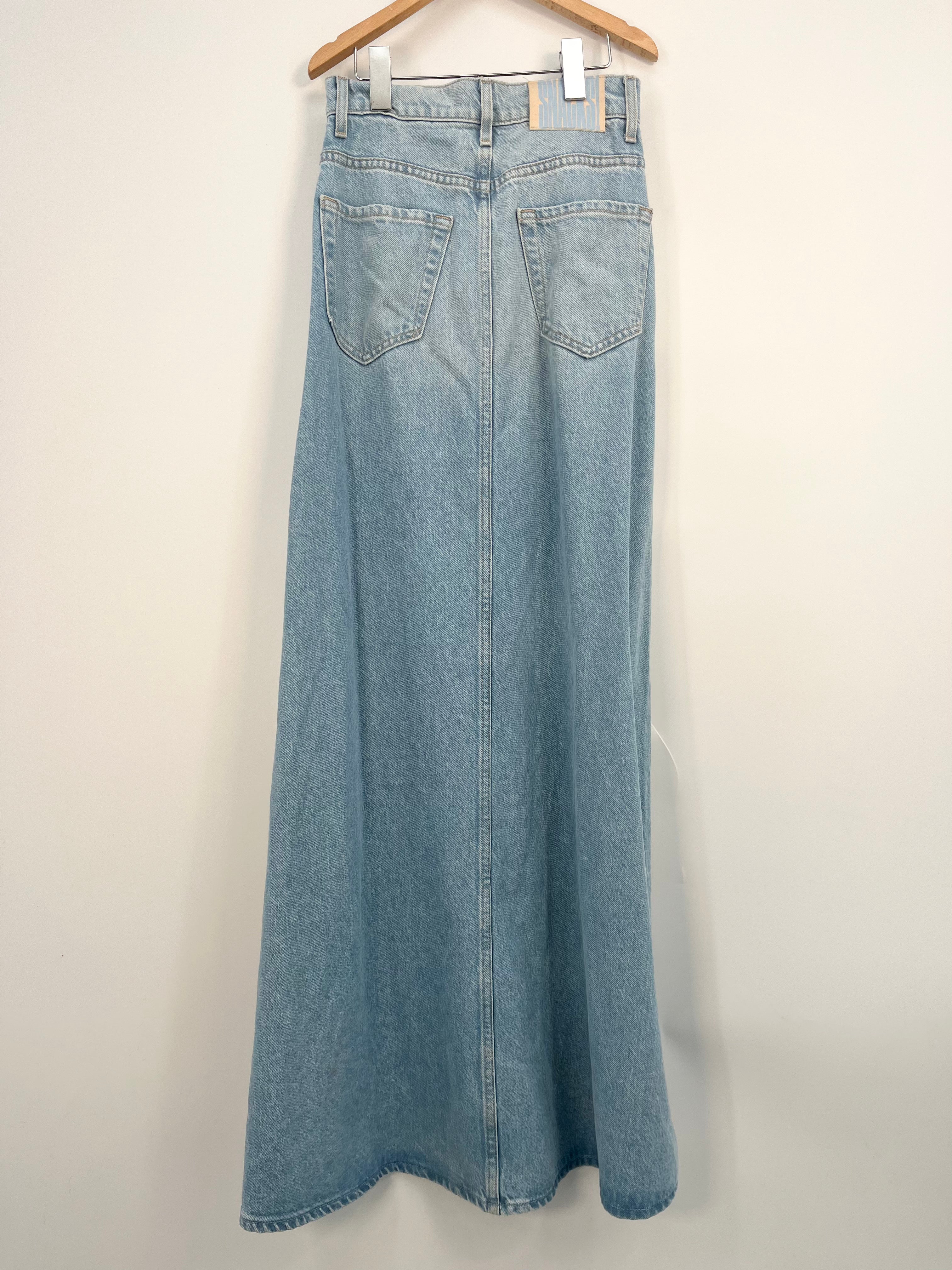 Mother - Jupe maxi en jean clair T.25