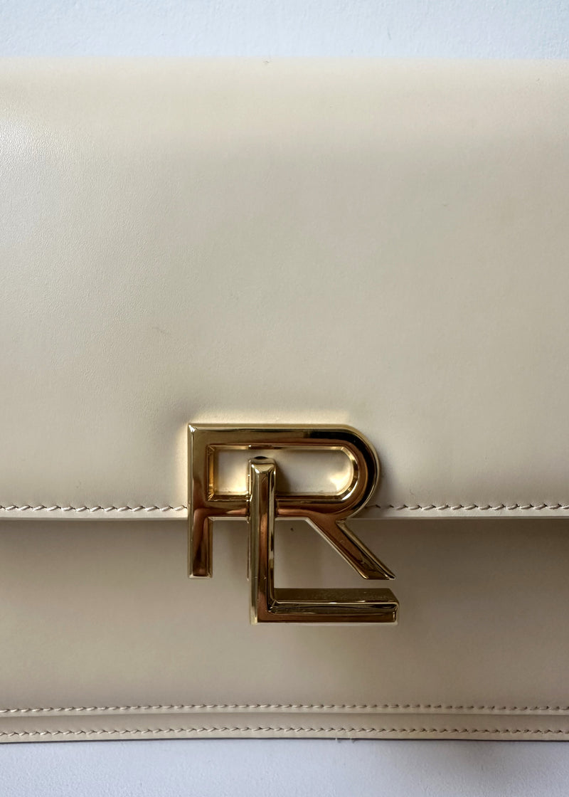 Ralph Lauren - Sac bandoulière crème RL 888 en cuir box calf
