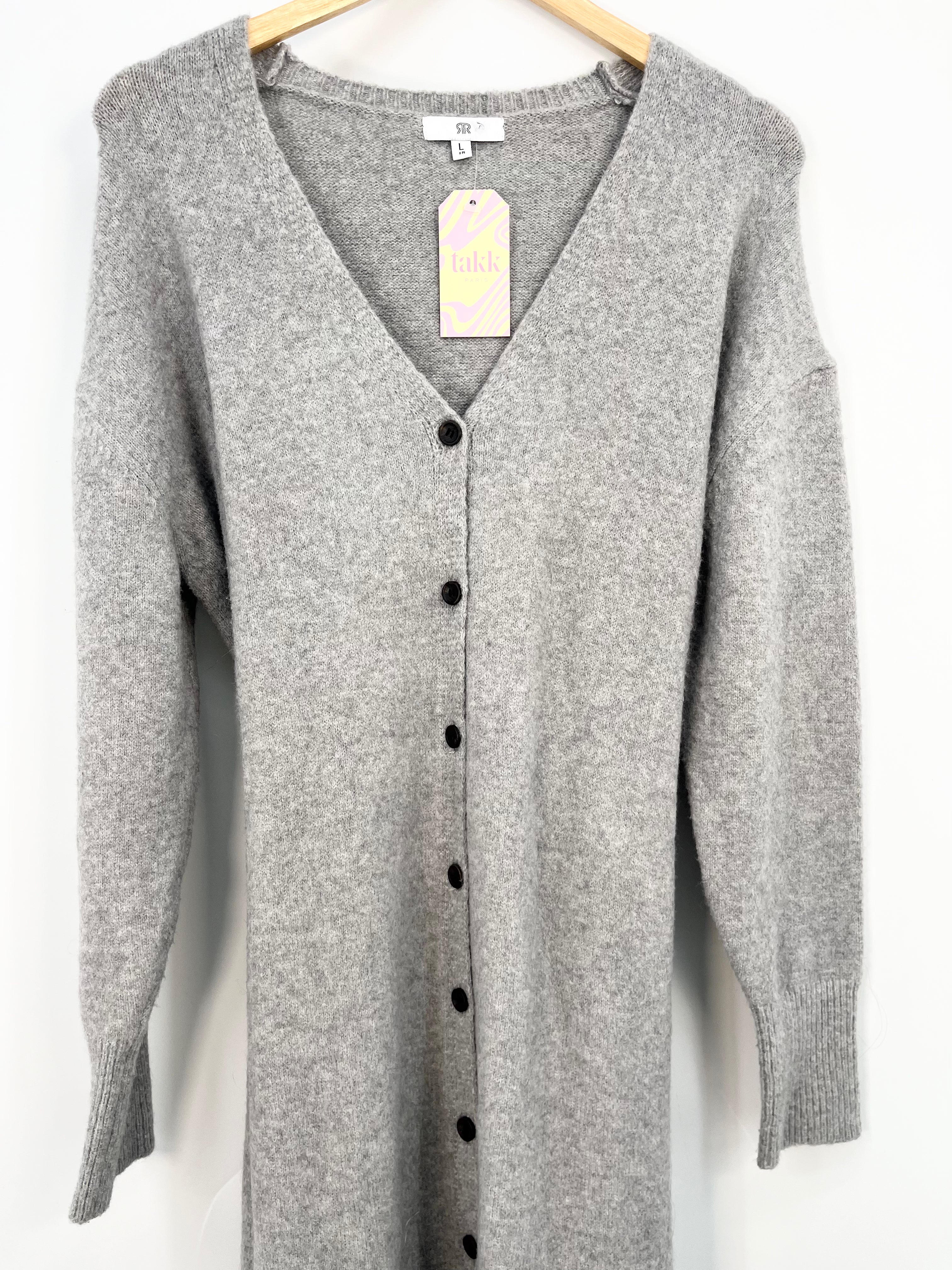 La Redoute - Robe gilet gris ML en maille T.L