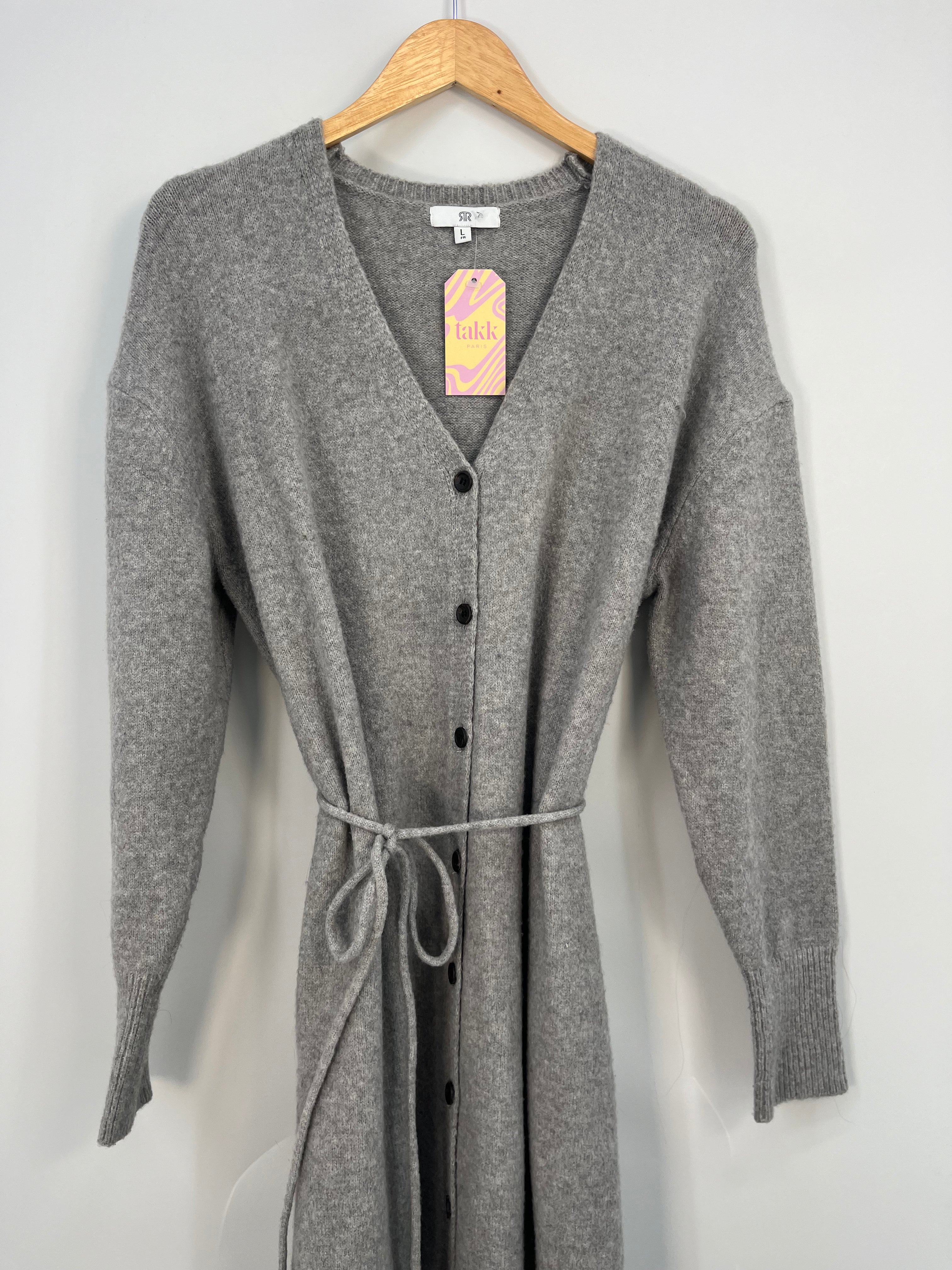 La Redoute - Robe gilet gris ML en maille T.L