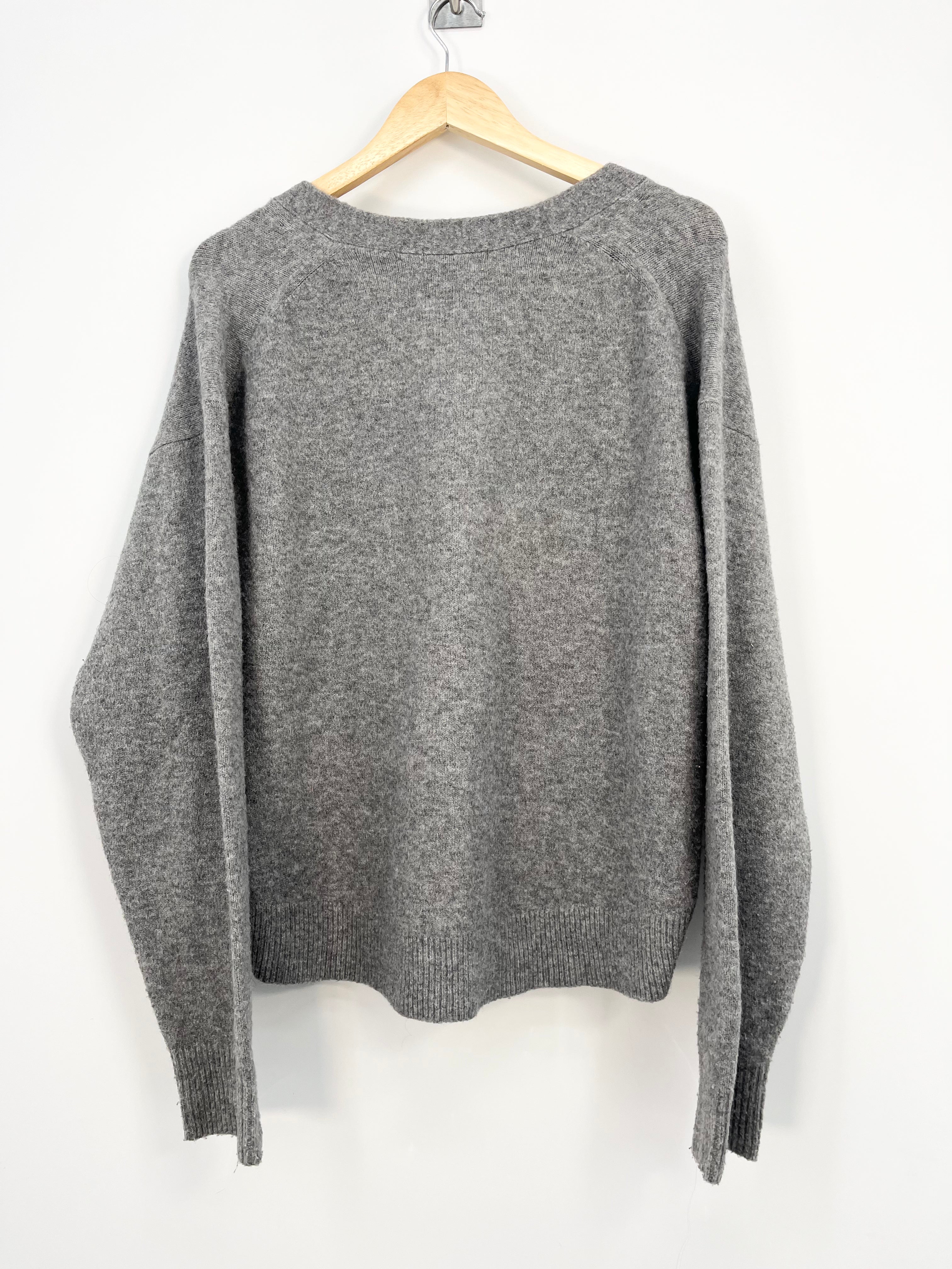 Uniqlo - Cardigan gris court 19% laine T.L