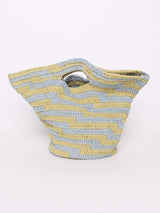 Free People - Petit sac crochet rayé jaune et bleu