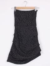 House of CB - Robe noire tweed dos nu T.38