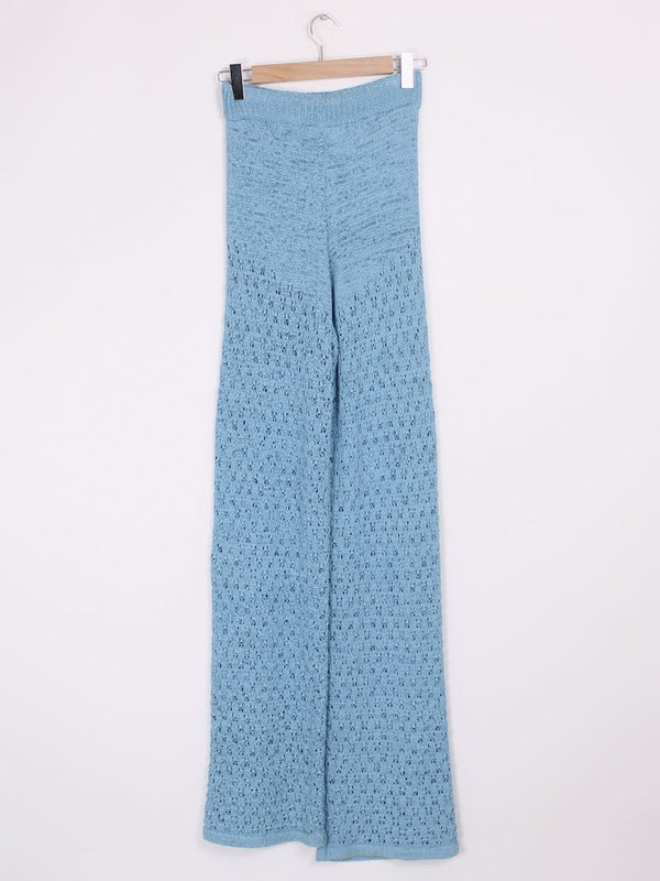 Rotate - Pantalon tricoté bleu clair T.34