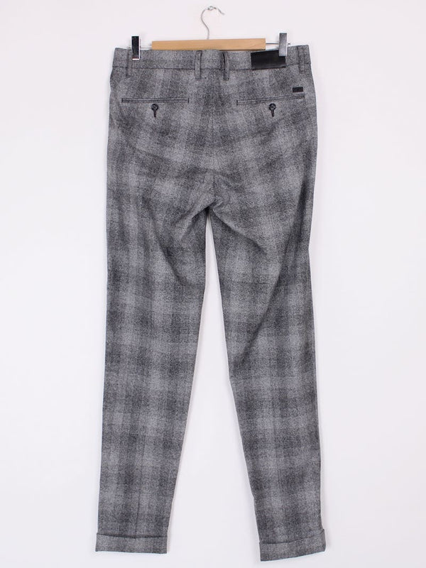 Izac Collection - Pantalon à carreaux gris homme T.40