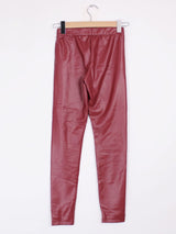 Calzedonia - Pantalon simili cuir rouge foncé T.S