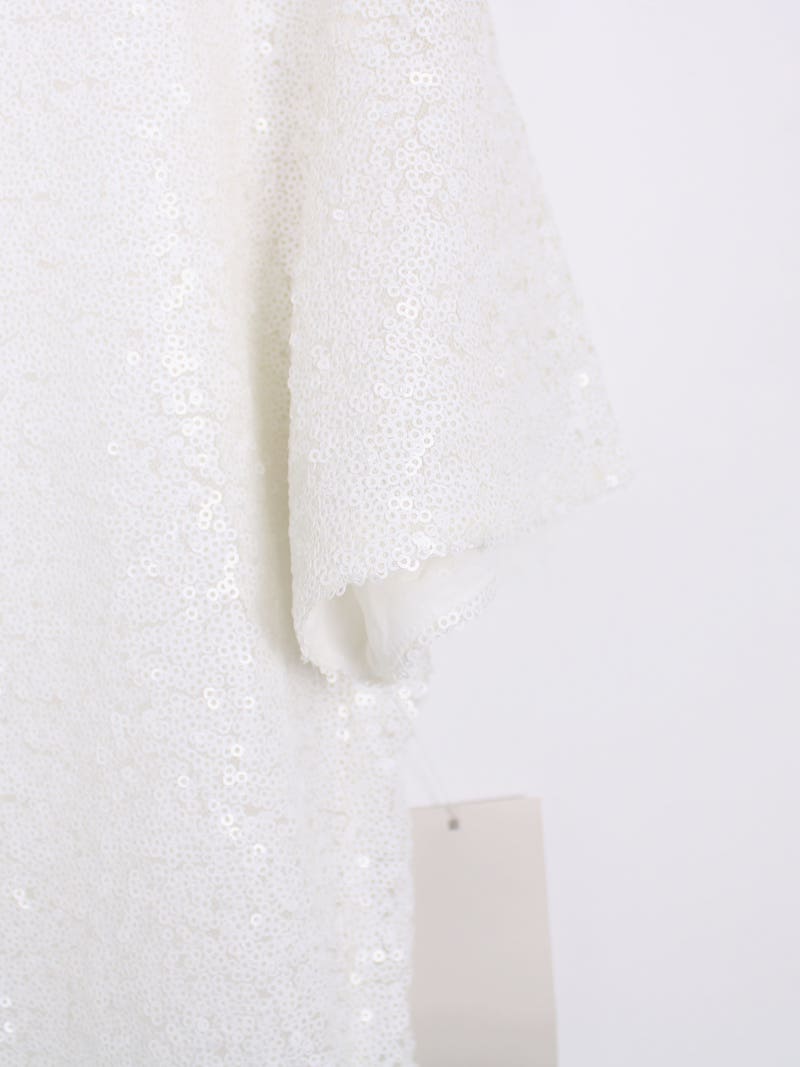 Zara - Robe T-shirt sequins blancs T.M