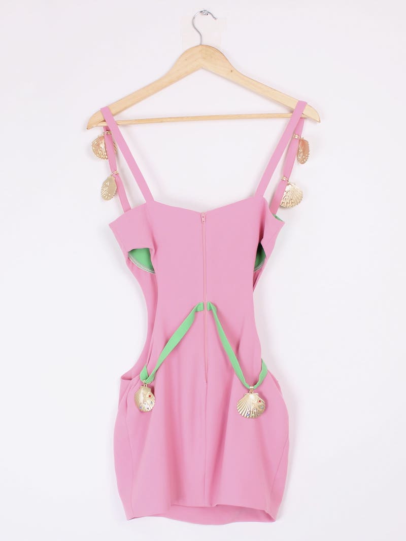 The Dolls House - Robe rose et verte avec coquillages T.S