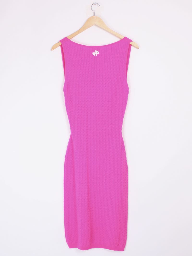 Patou - Robe maille laine et cachemire rose fluo T.S