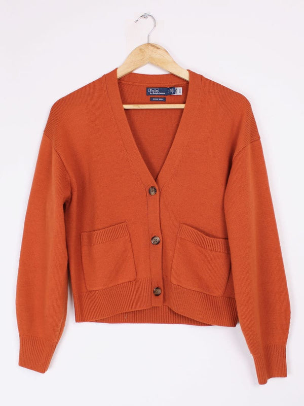 Polo Ralph Lauren - Cardigan tricoté laine orange T.S