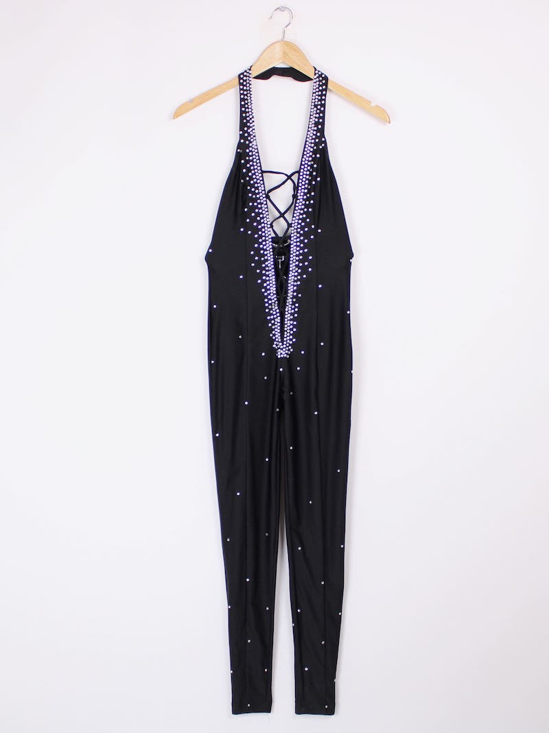 New Arrivals - Combinaison noire à strass T.34