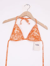 Christian Dior - Haut de bikini orange à motifs T.S