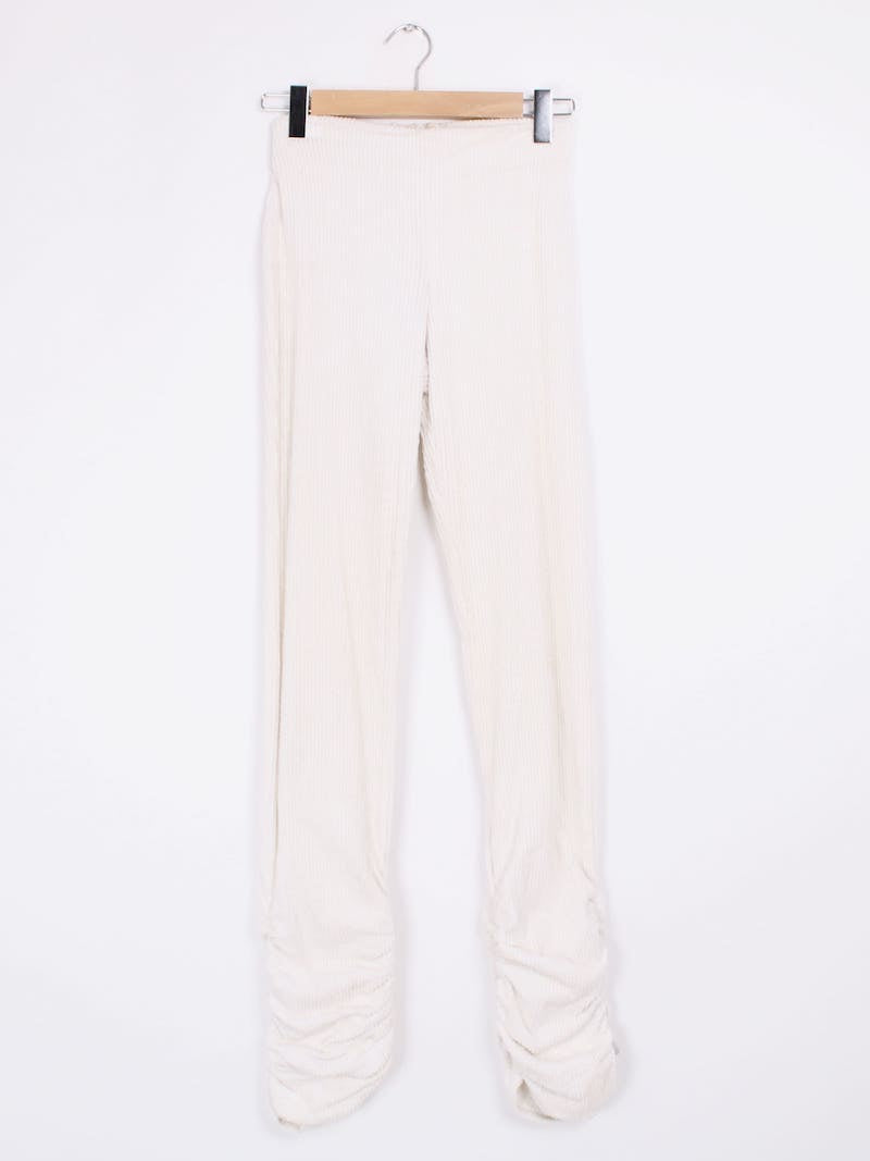 Guizio - Pantalon en velours cotelé blanc T.XS